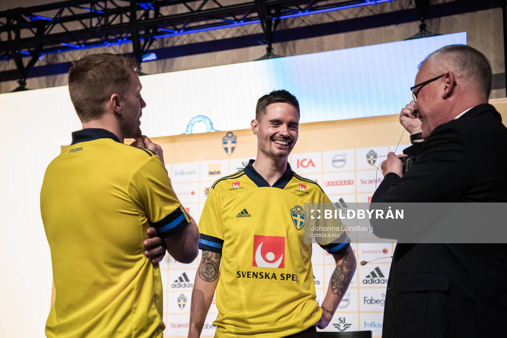 Sebastian Larsson, Mikael Lustig and head coach Janne