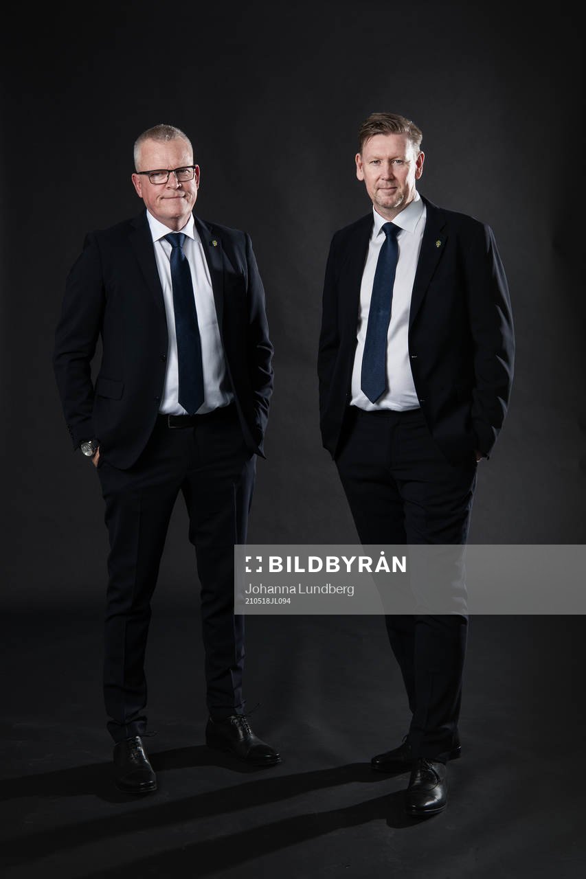 Janne Andersson, förbundskapten, och Peter Wettergren,
