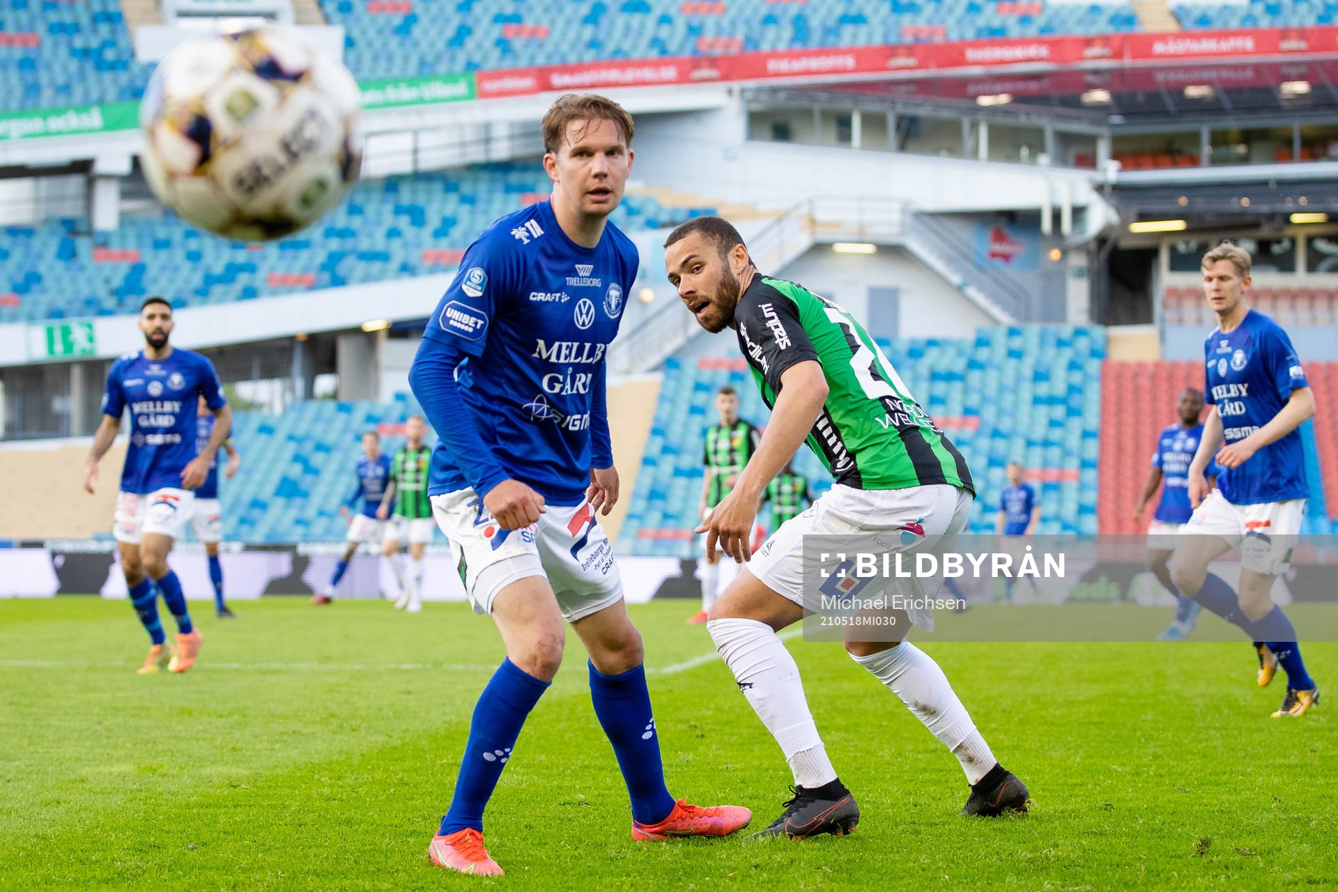 Trelleborgs Johan Blomberg och GAIS Malkolm Moenza