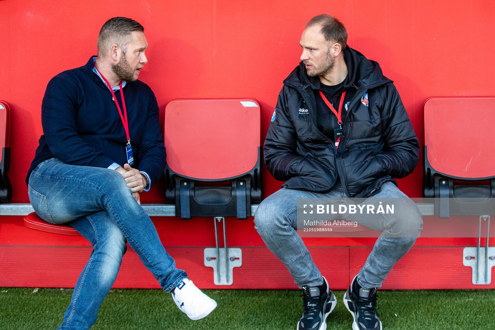 Helsingborgs klubbdirektör Joel Sandborg och Andreas