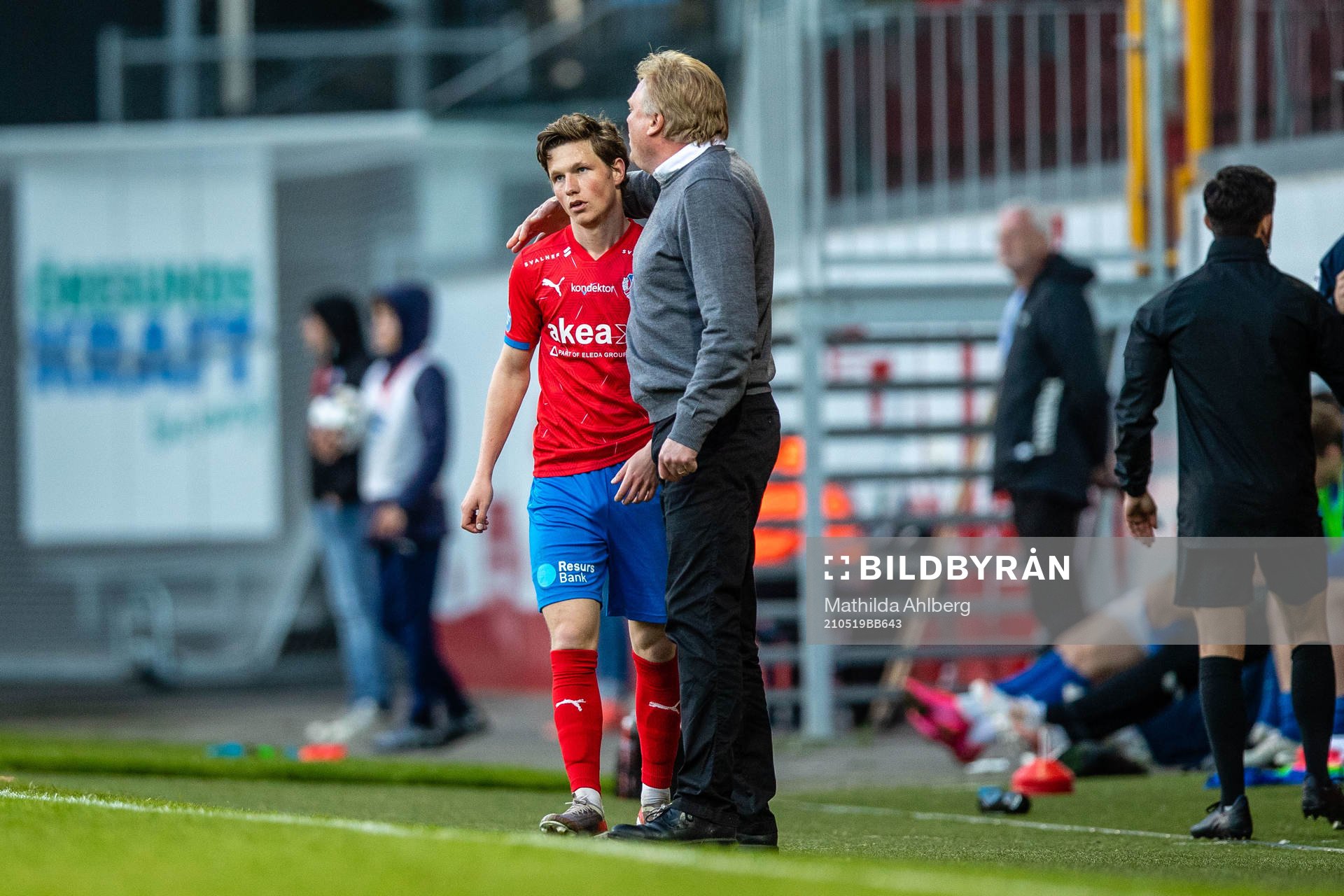 Helsingborgs Max Svensson och tränare Jörgen Lennartsson