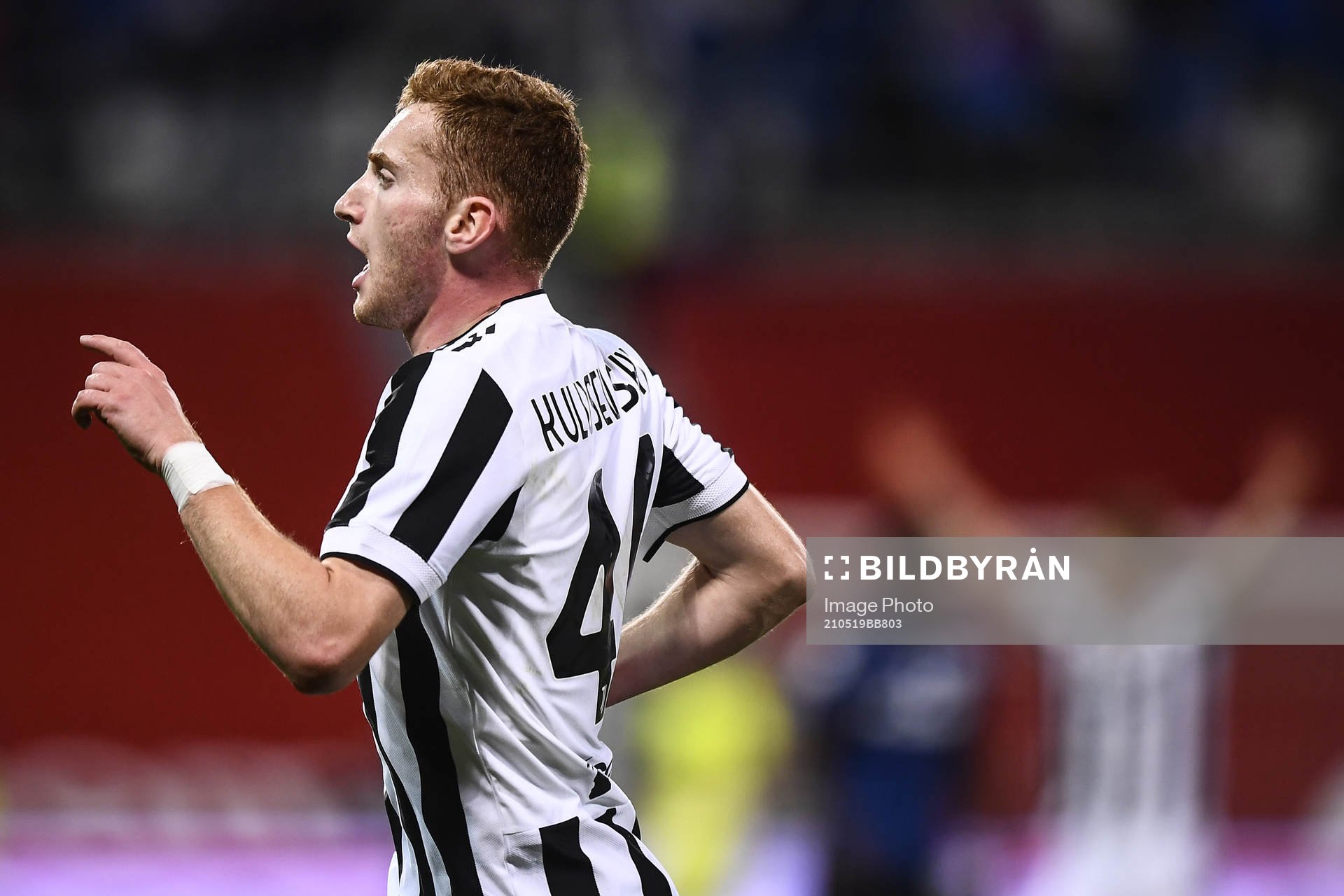 Dejan Kulusevski of Juventus celebrates scoring