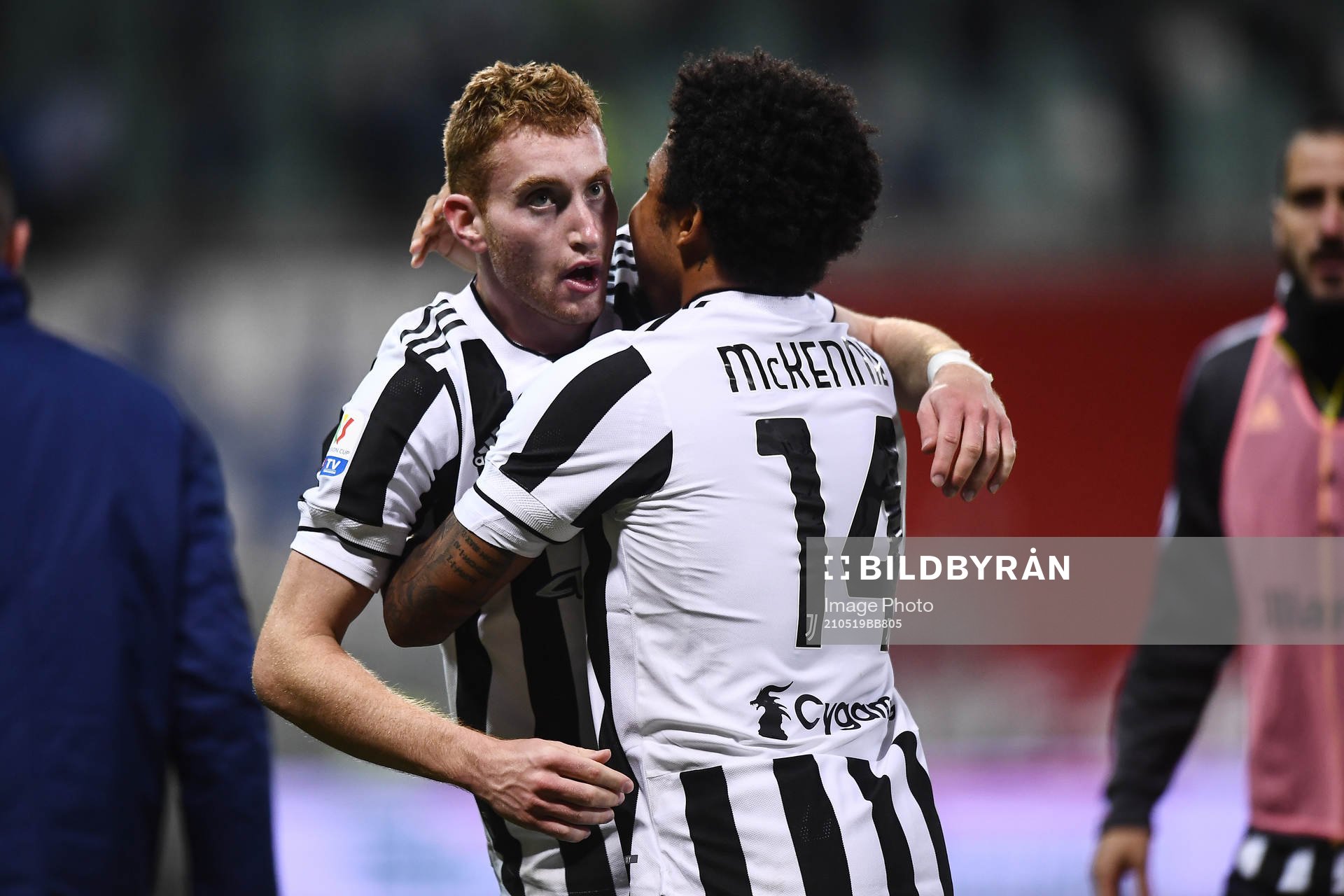 Dejan Kulusevski of Juventus celebrates scoring