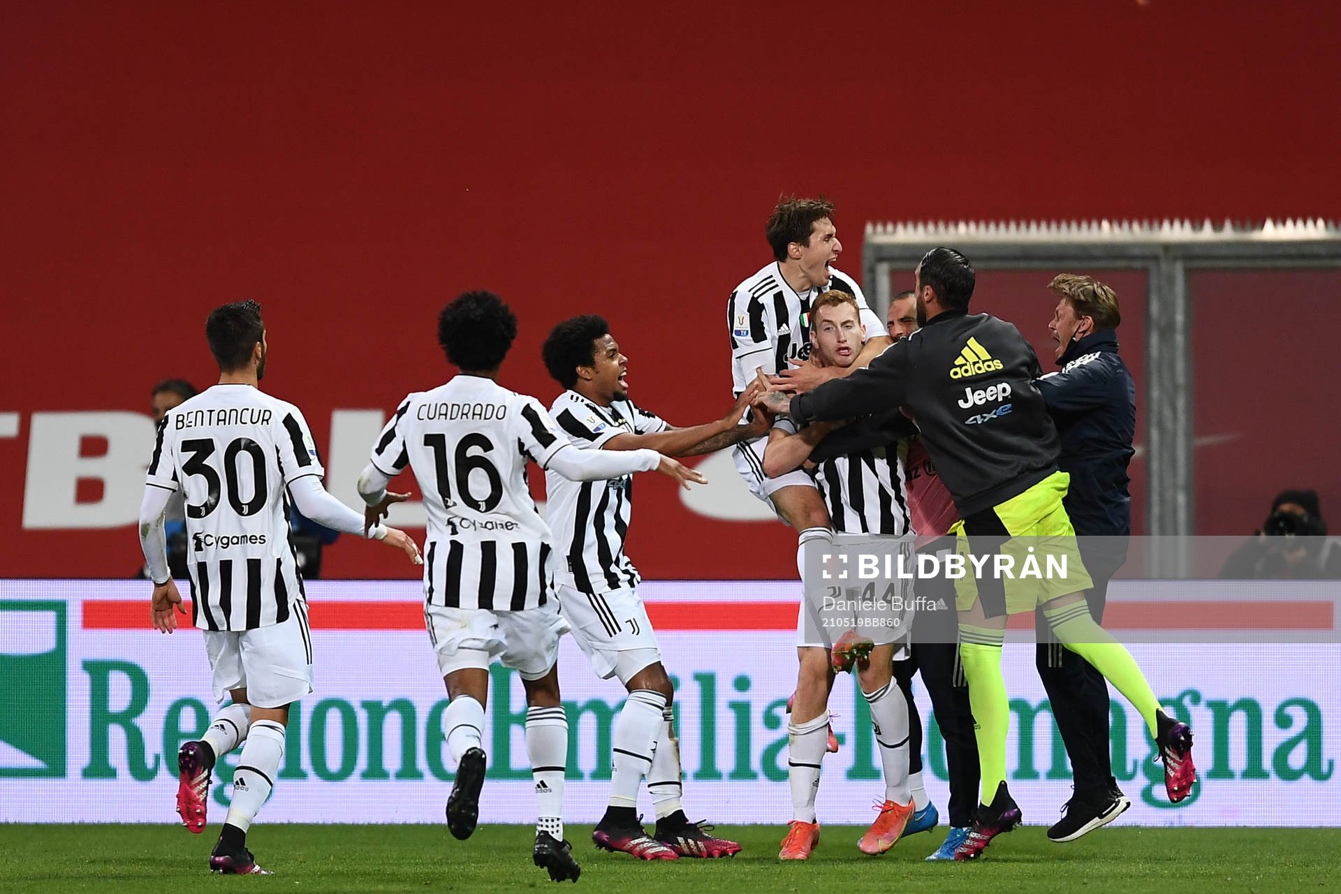 Dejan Kulusevski of Juventus celebrates scoring