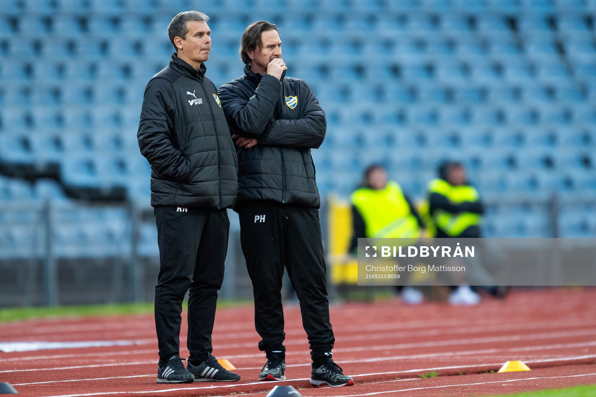 IFK Malmös tränare Roger Nilsson och Per Harrysson