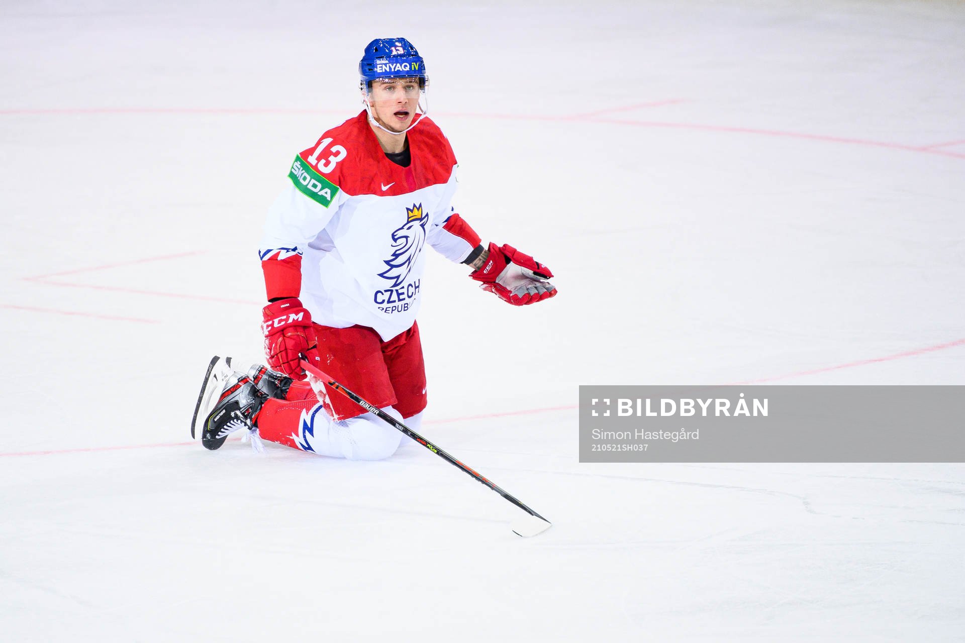 Jakub Vrana of Russia reacts