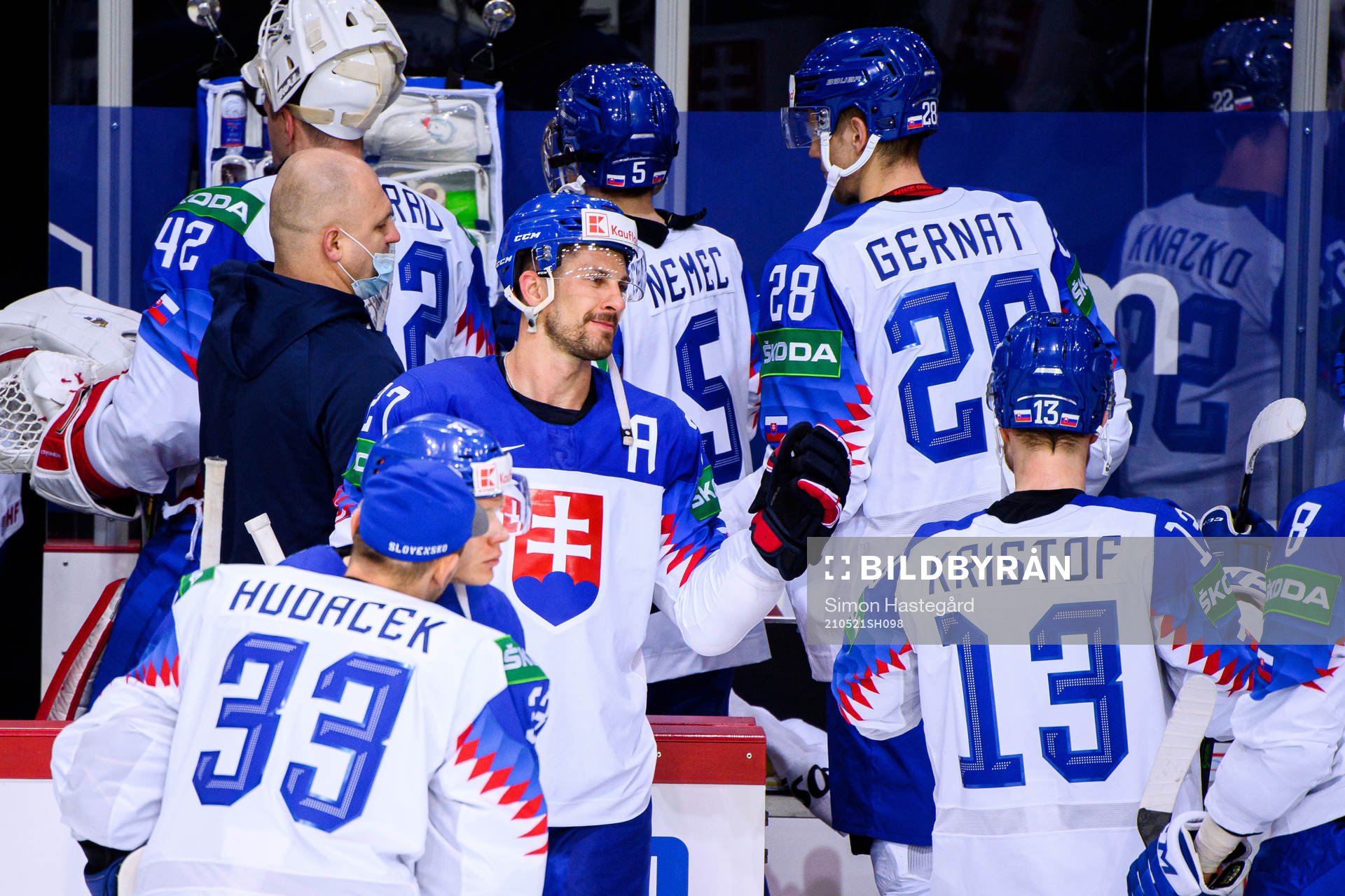 Marek Hrivik of Slovakia celebrates