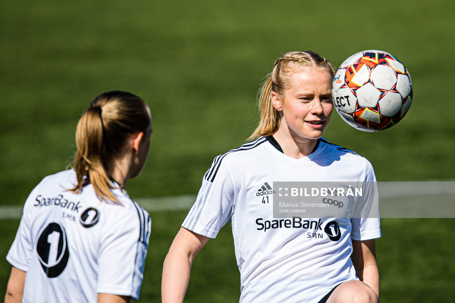 Julie Blakstad of Rosenborg warms up
