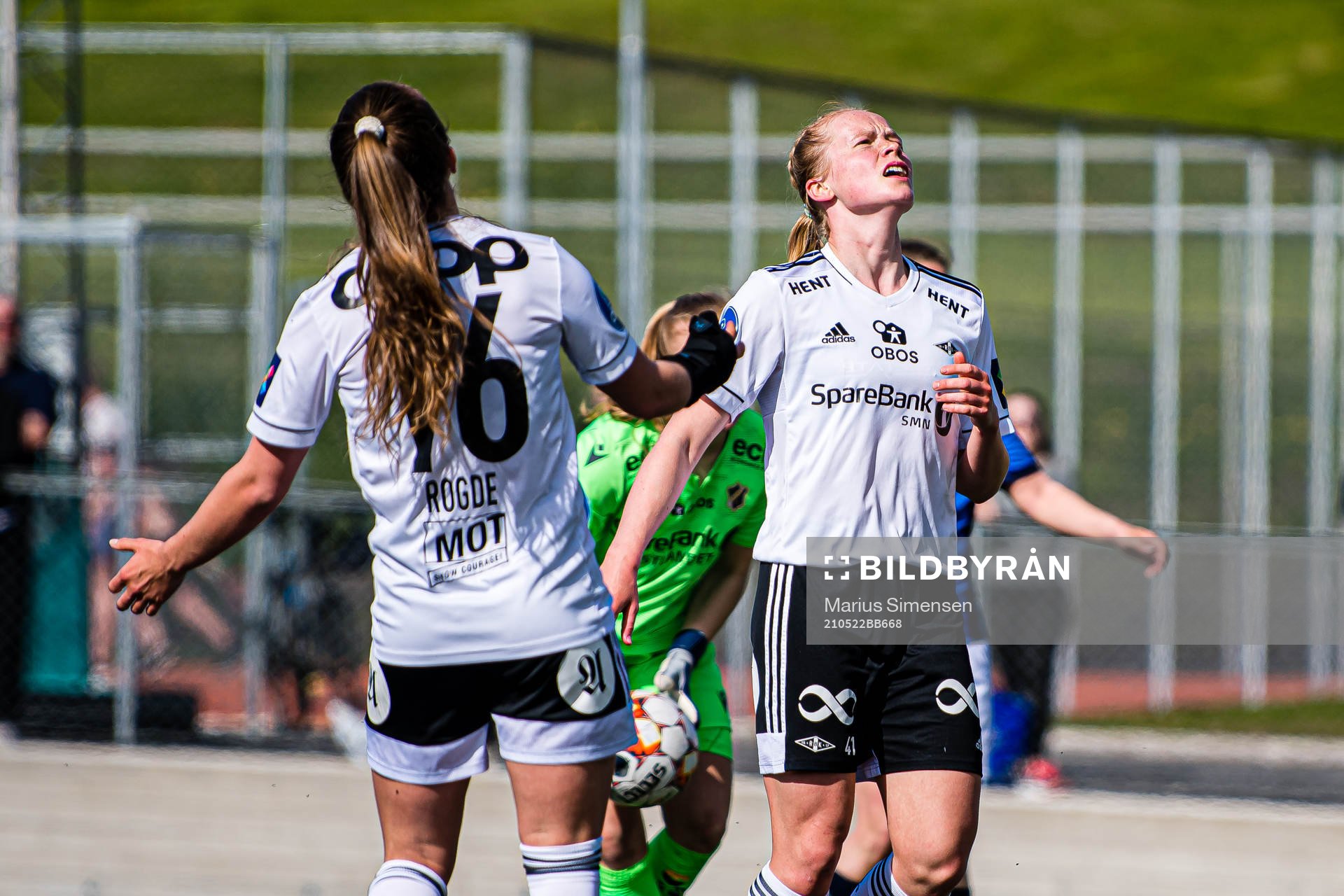 Julie Blakstad of Rosenborg reacts