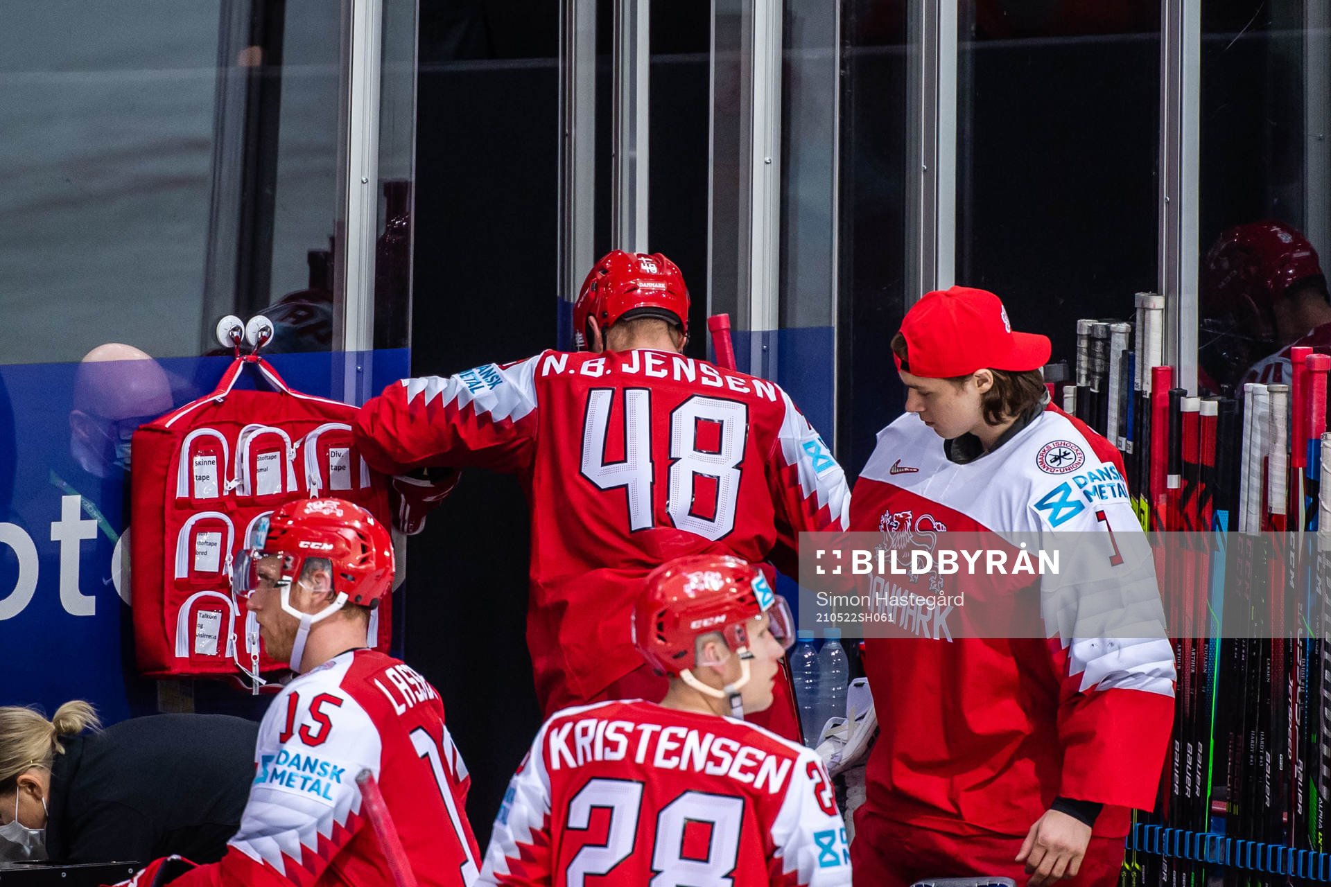 Nicholas Jensen of Denmark with an injury