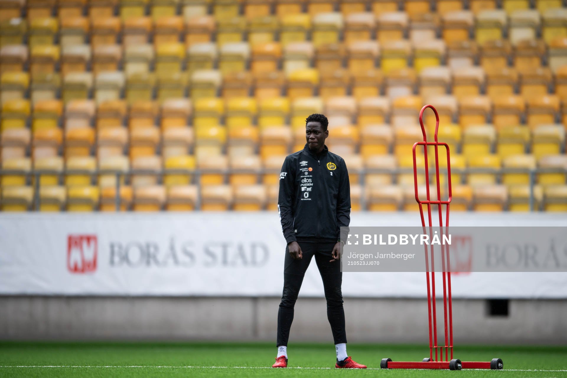 Joseph Stanley Okumu under en träning med Elfsborg den 23 maj 2021 i Borås. 