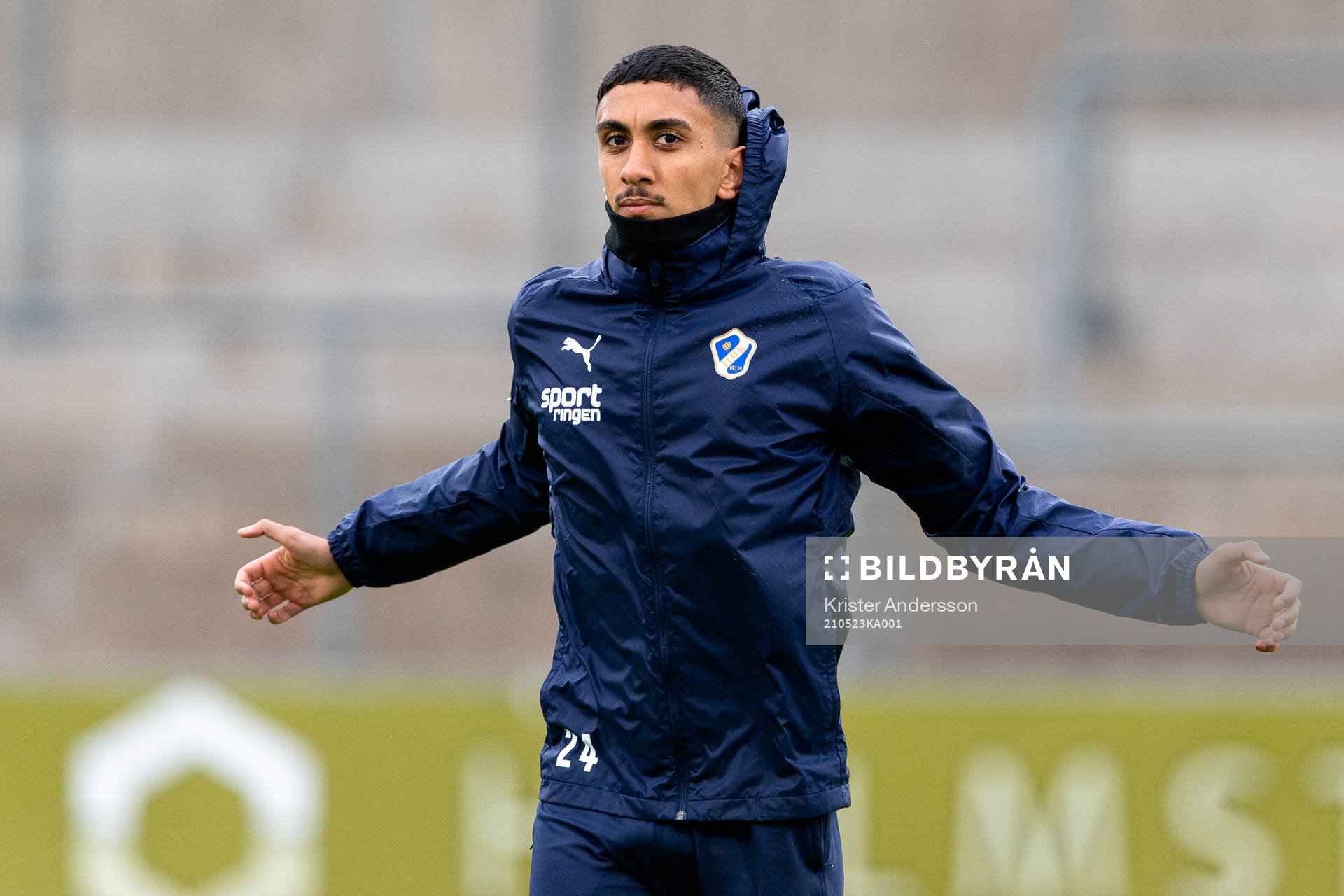 Halmstads Amir Al-Ammari före fotbollsmatchen i