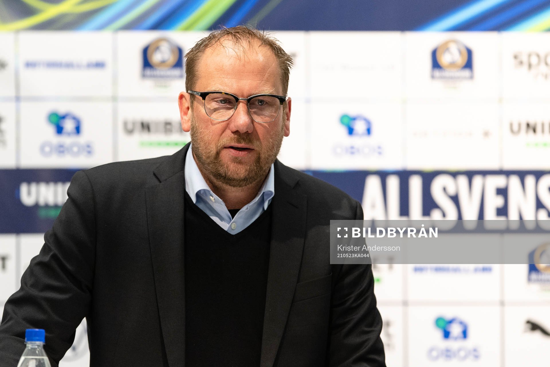 Halmstads tränare Magnus Haglund efter fotbollsmatchen i Allsvenskan mellan Halmstad och Degerfors den 23 maj 2021 i Halmstad. 