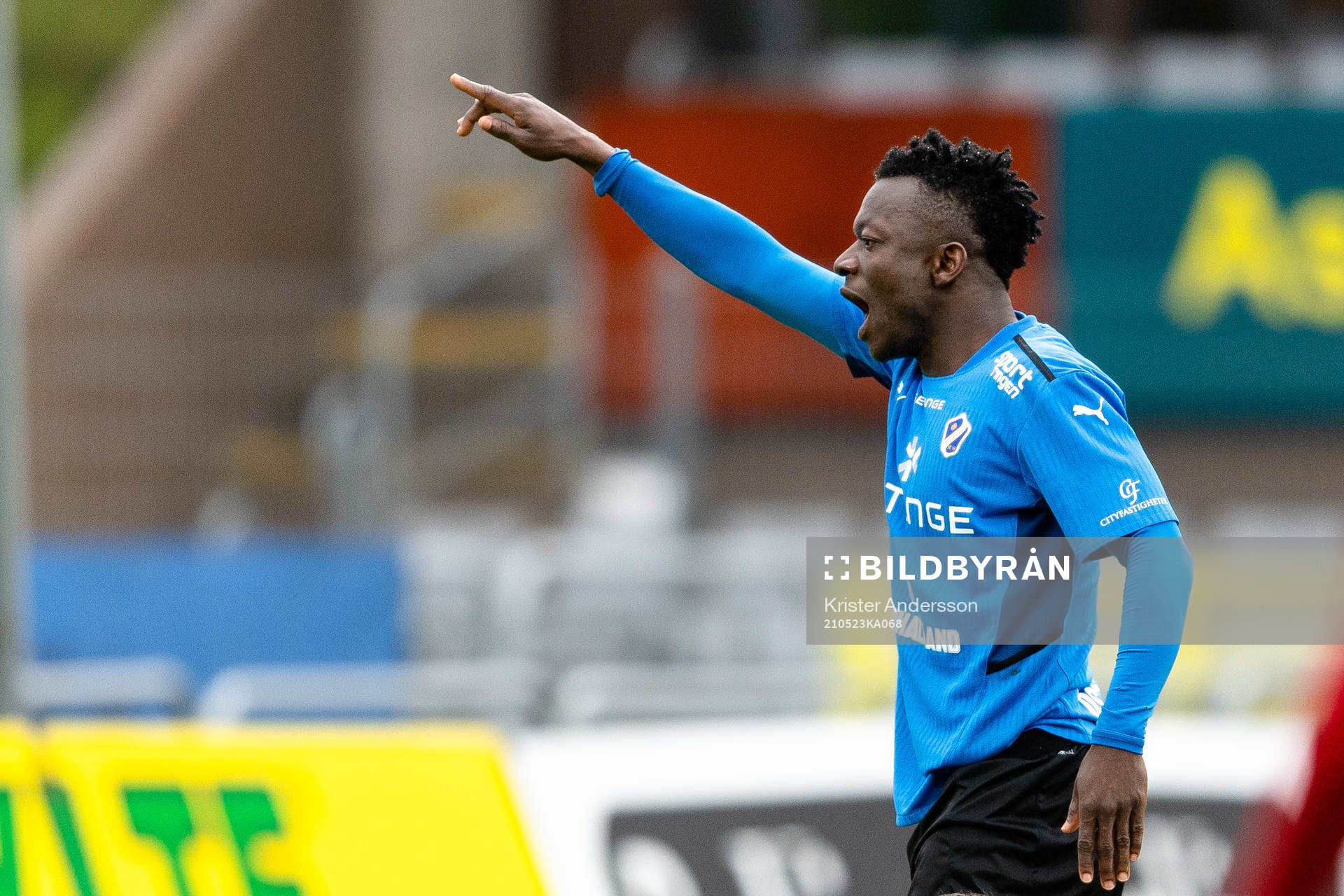Halmstads Thomas Boakye reagerar