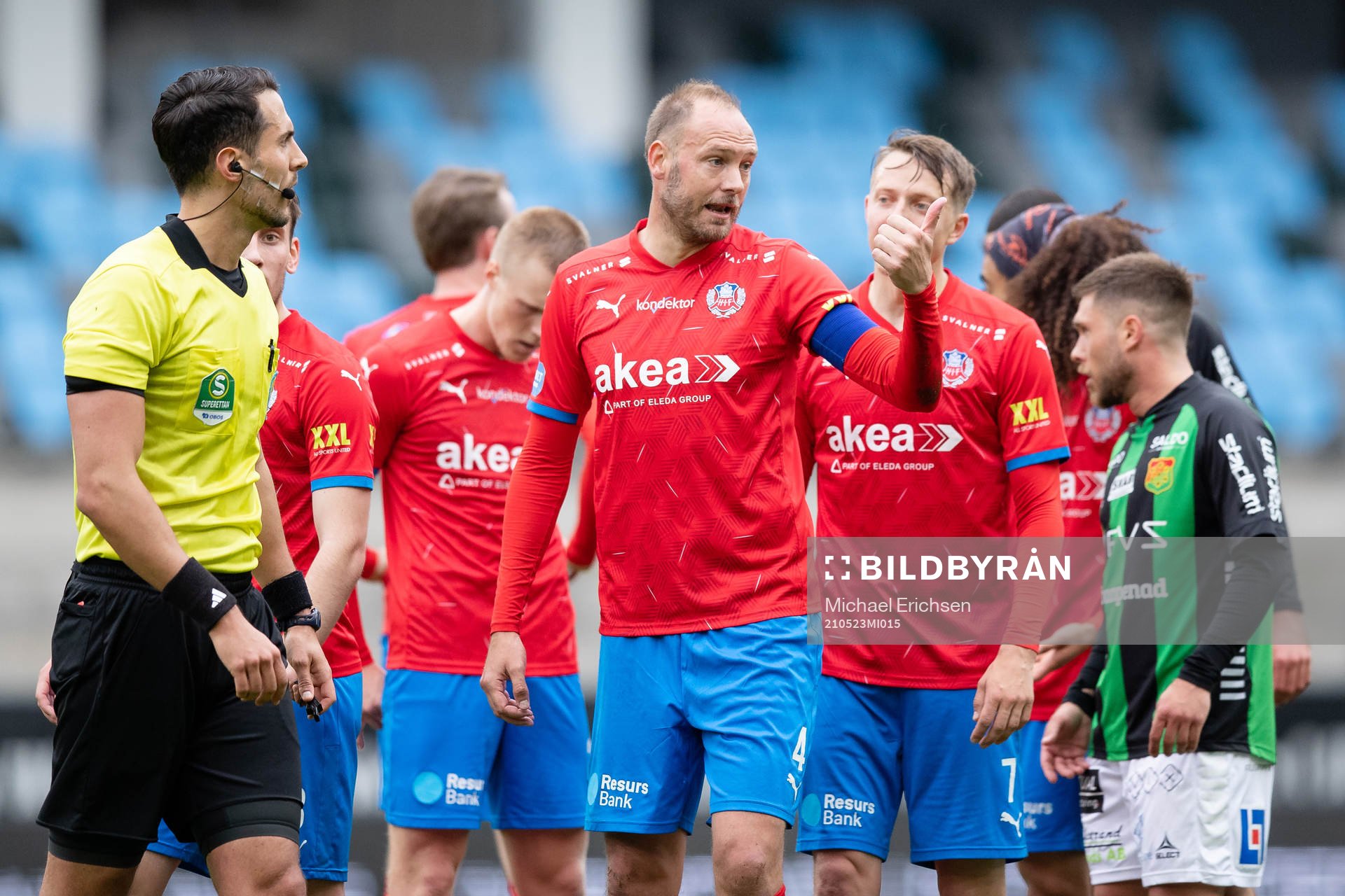 Domare Adi Aganovic och Helsingborgs Andreas Granqvist