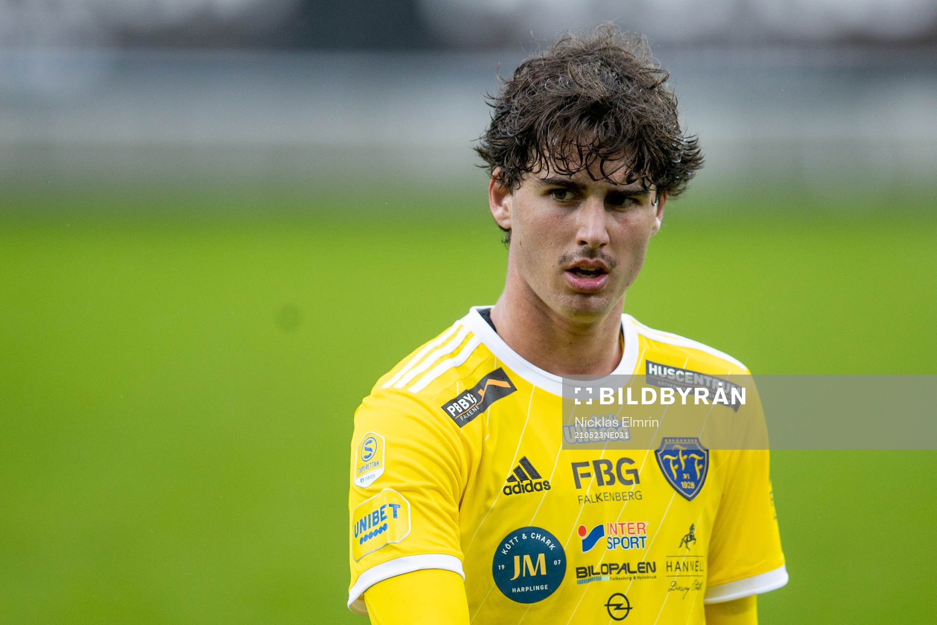 Falkenbergs Matthew Garbett under fotbollsmatchen i Superettan mellan Falkenberg och Vasalund den 23 maj 2021 i Falkenberg. 