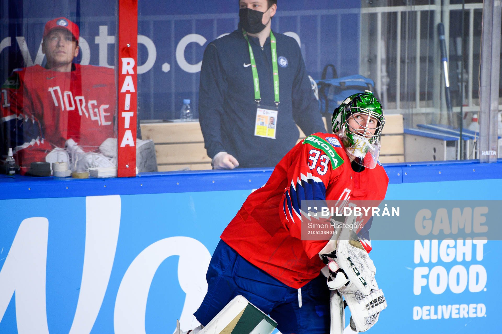 Goalkeepers Jonas Arntzen and Henrik Haukeland of Norway