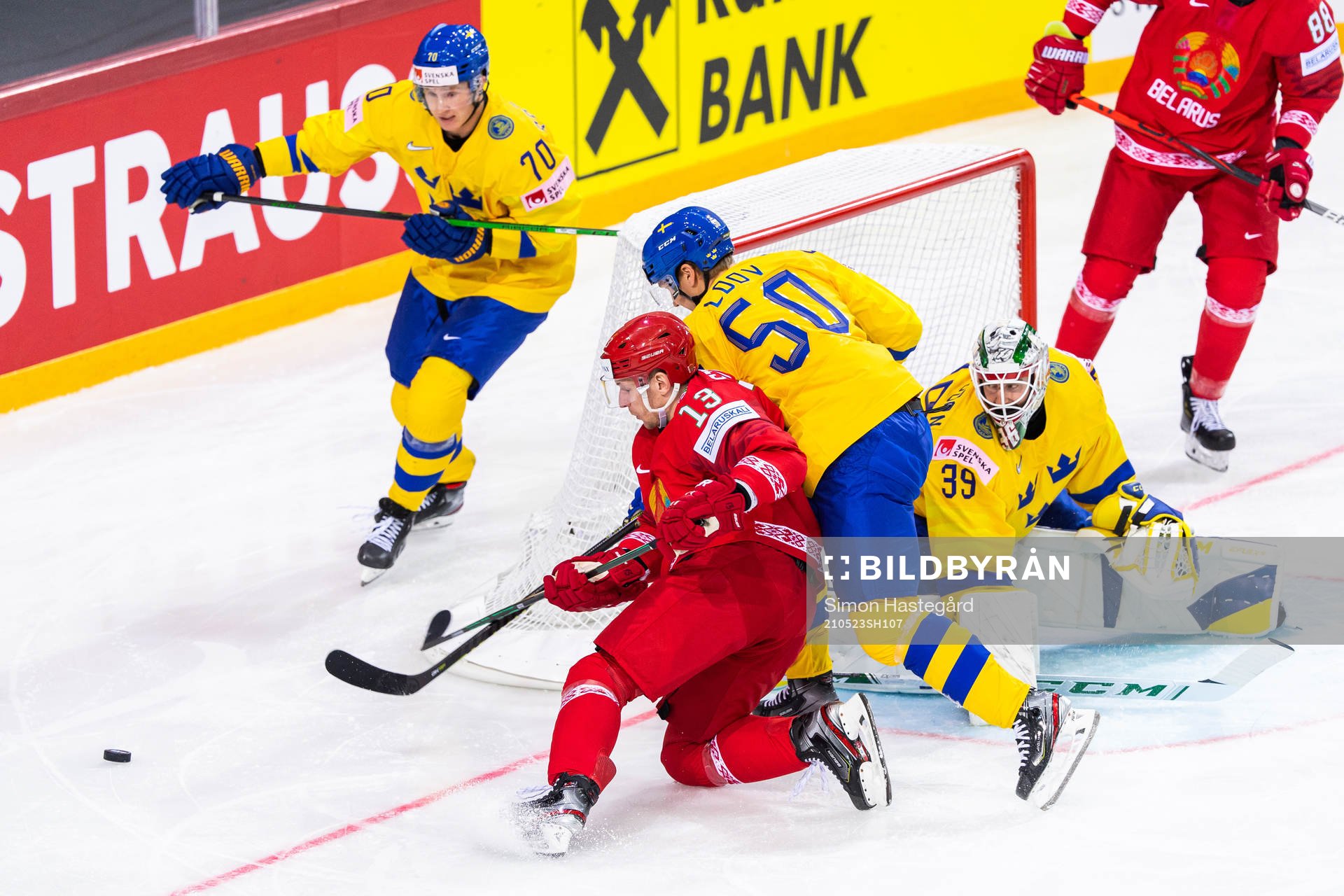 Dennis Rasmussen, Viktor Lööv and goalkeeper Adam