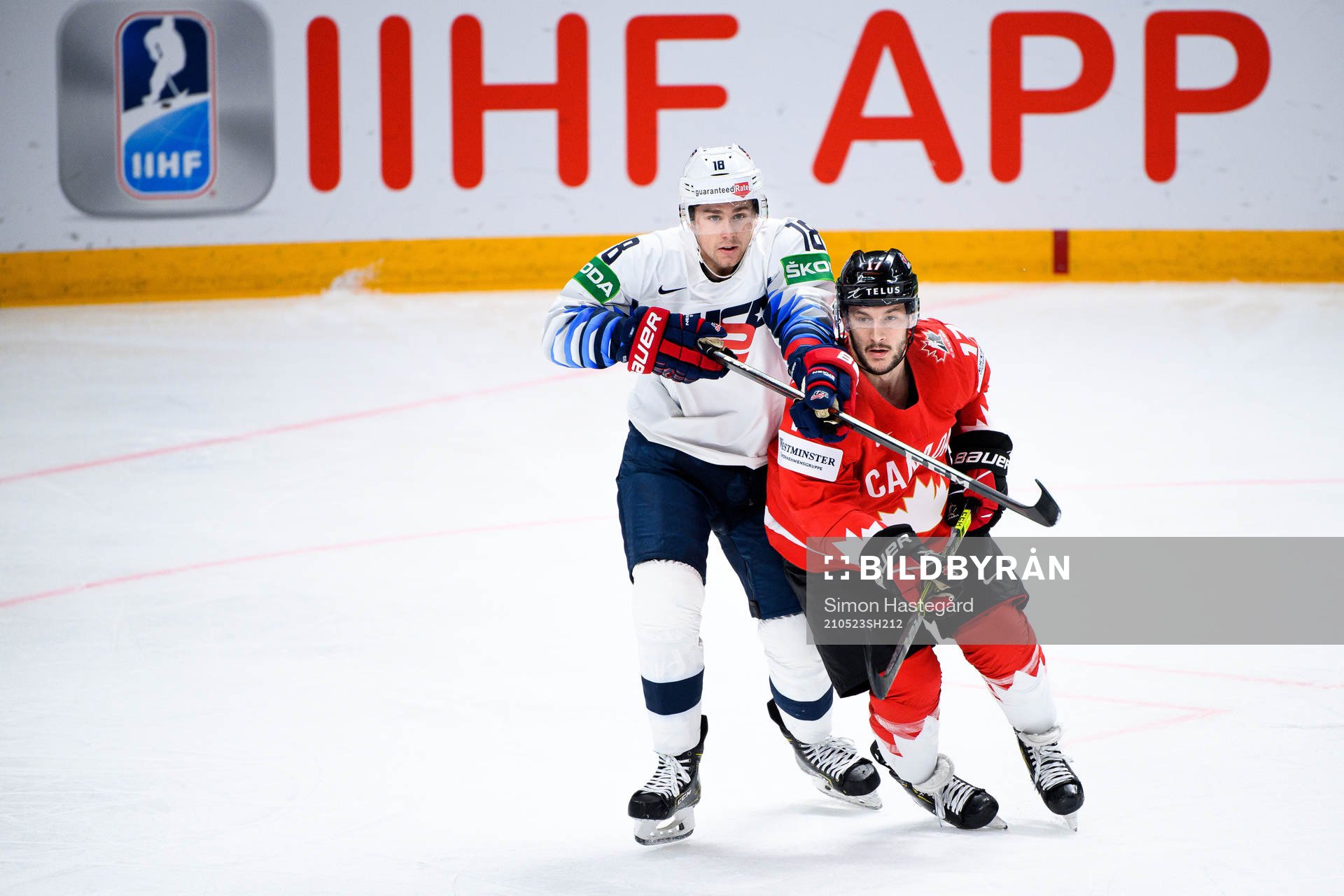 Jack Drury of USA and Justin Danforth of Canada