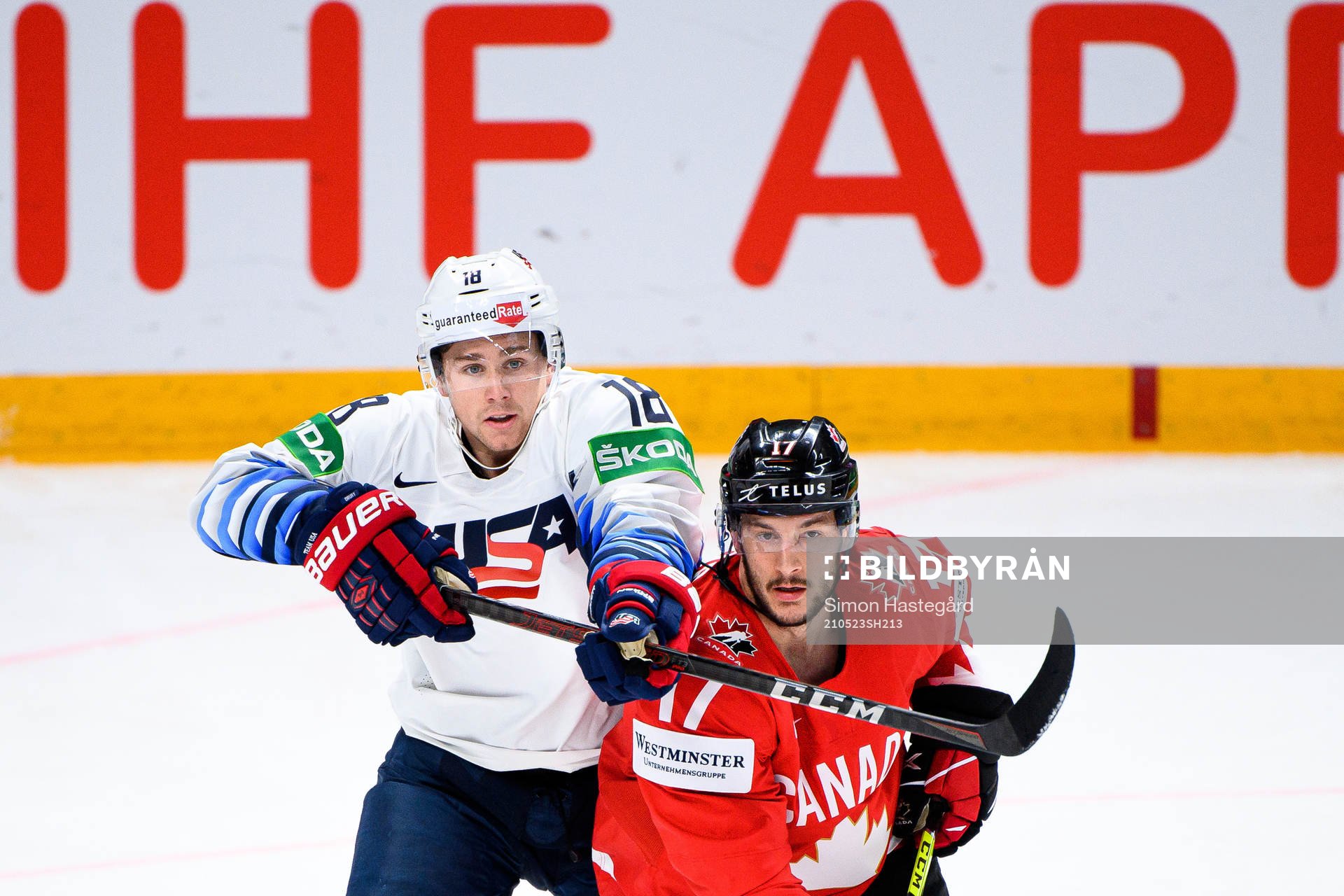 Jack Drury of USA and Justin Danforth of Canada