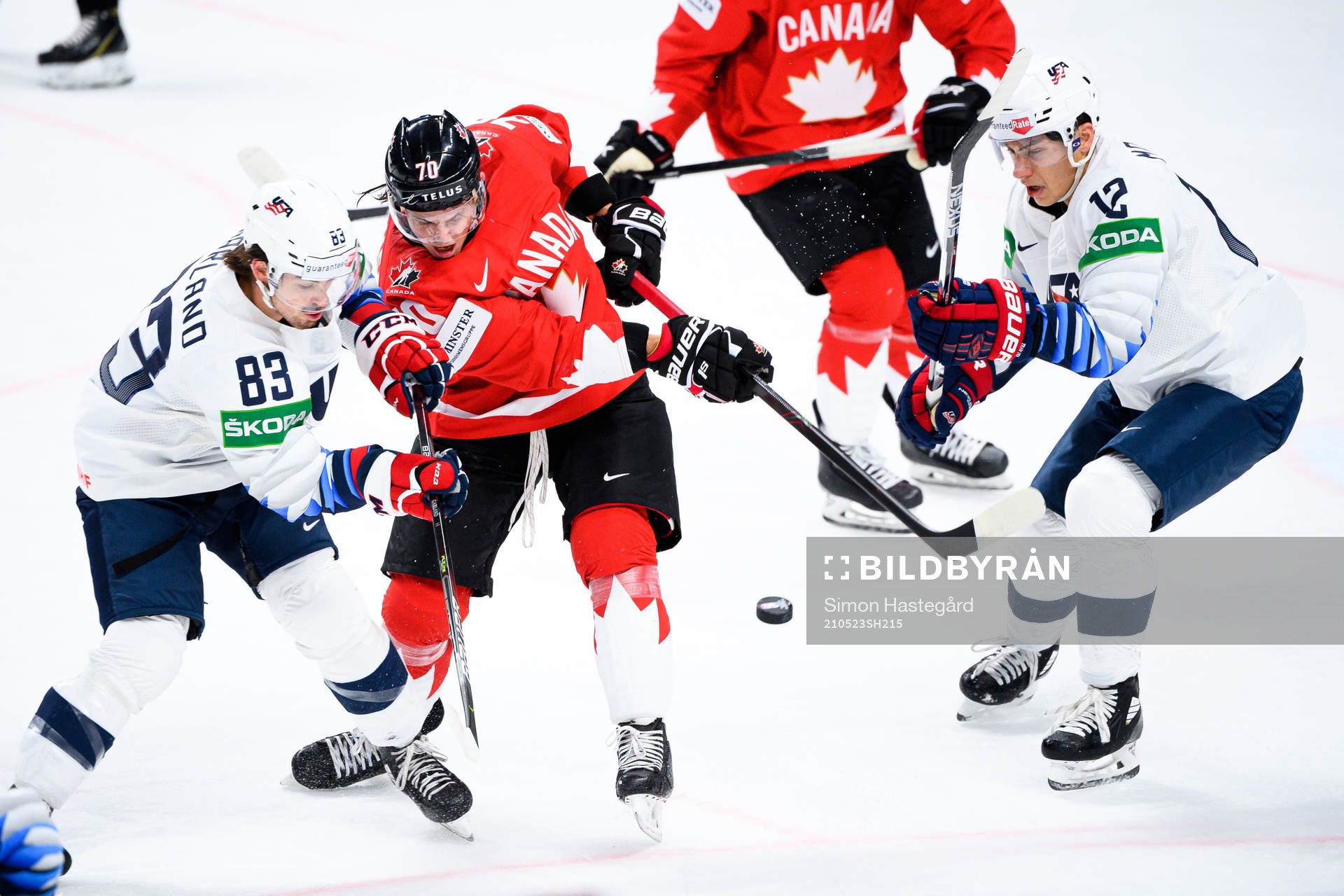 Troy Stecher of Canada against Conor Garland and Trevor