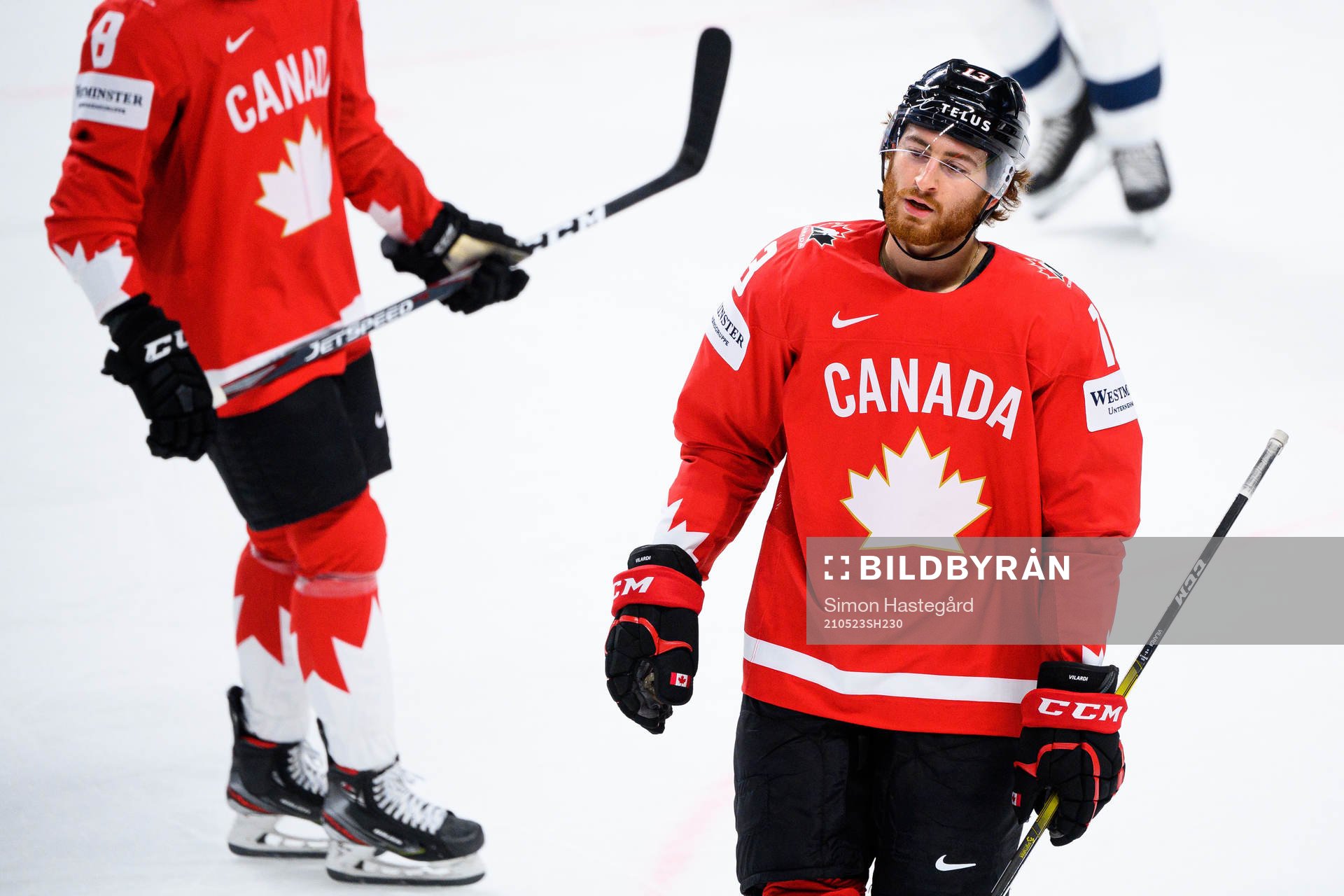 Gabriel Vilardi of Canada looks dejected