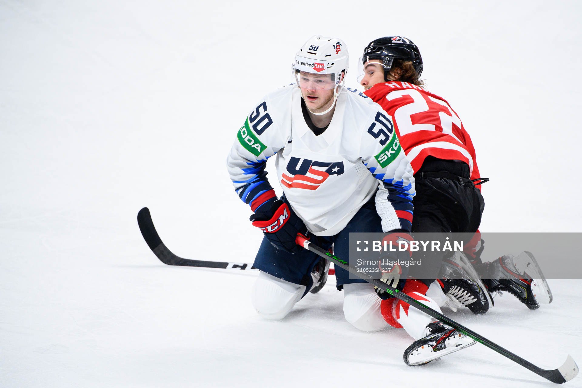 Eric Robinson of USA and Brandon Hagel of Canada