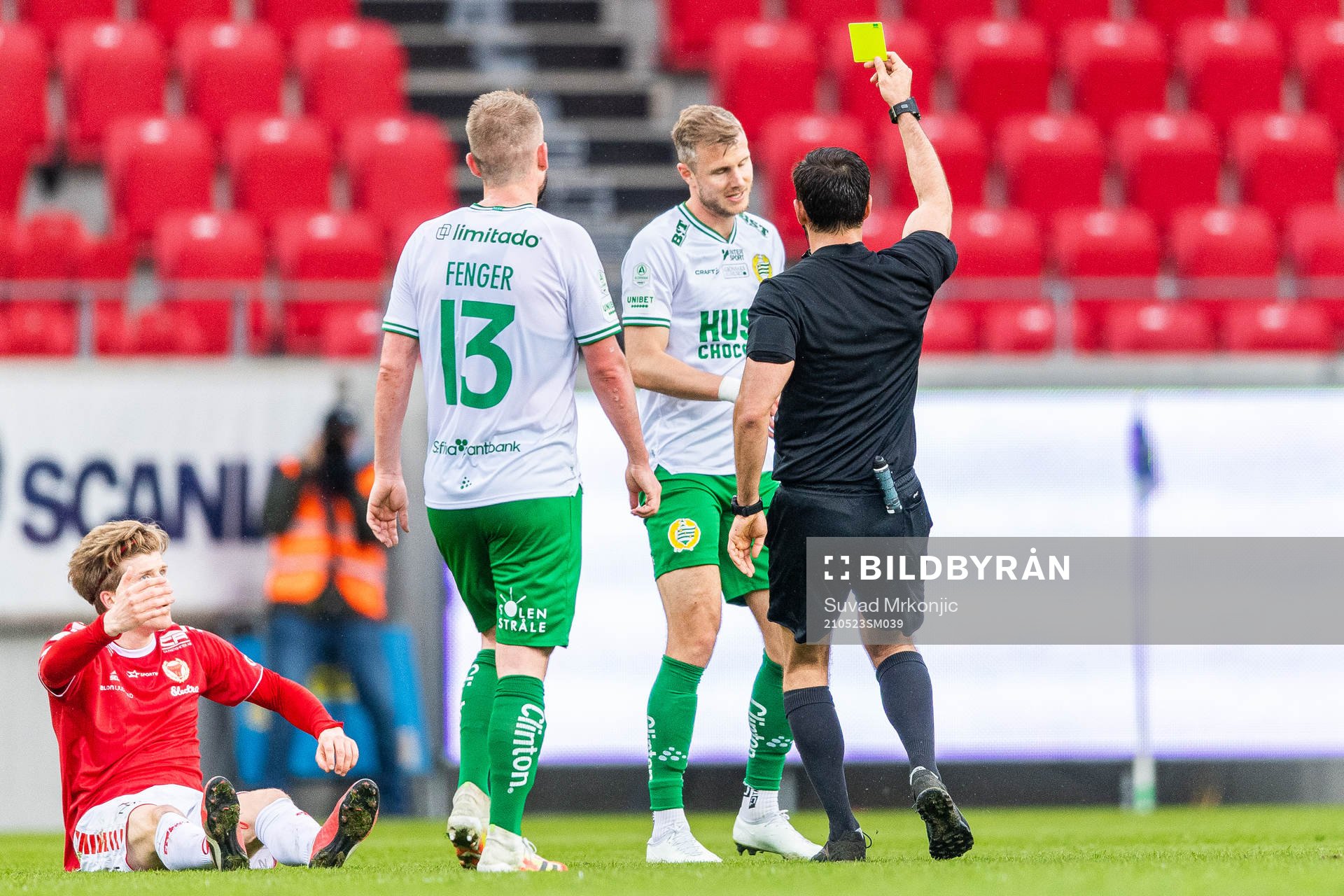 Hammarbys Richard Magyar varnas av Domare Granit Maqedonci