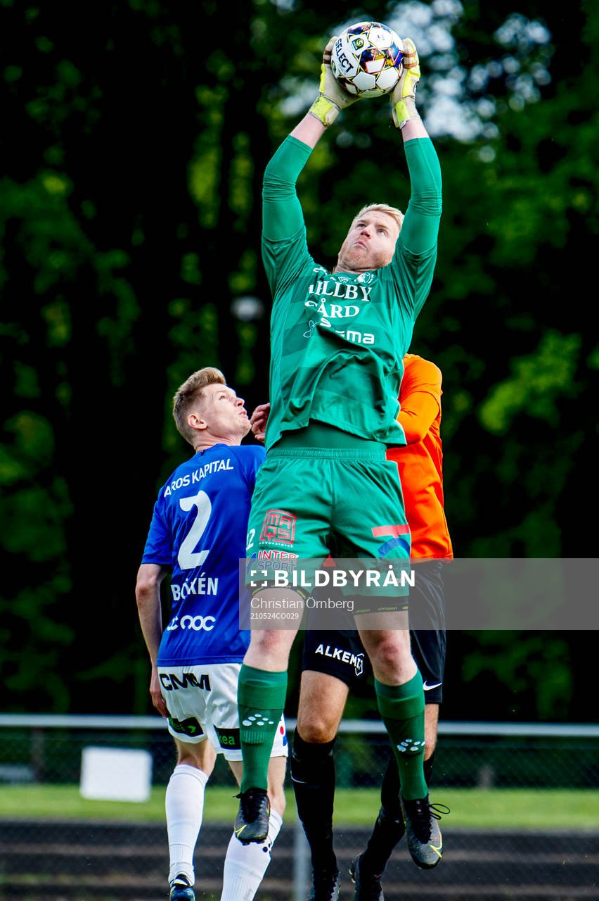 Trelleborgs målvakt Hampus Nilsson och Fritiof Björkén