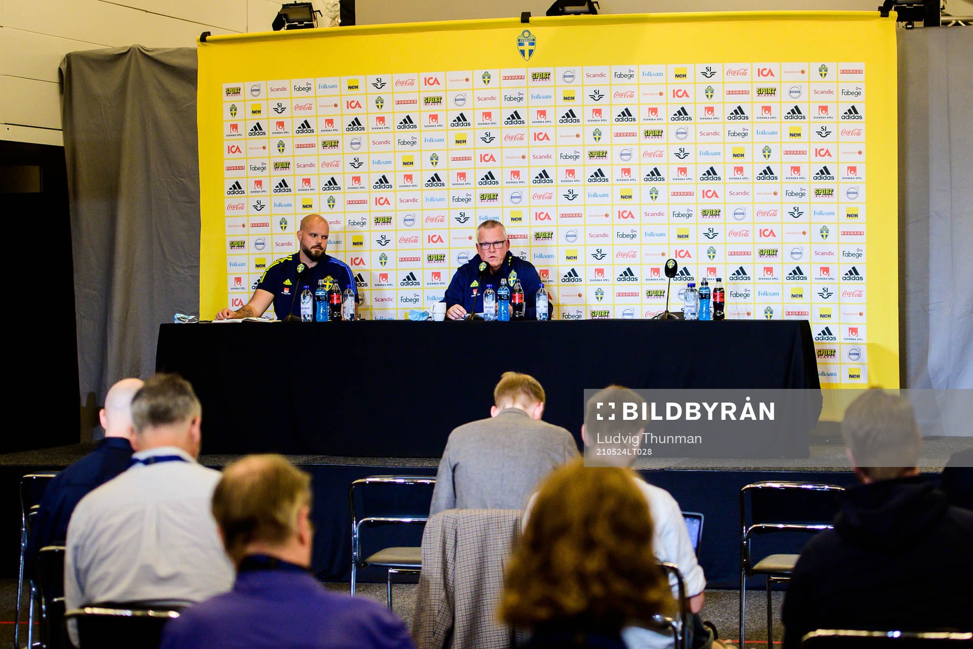 during a press conference with the Swedish national