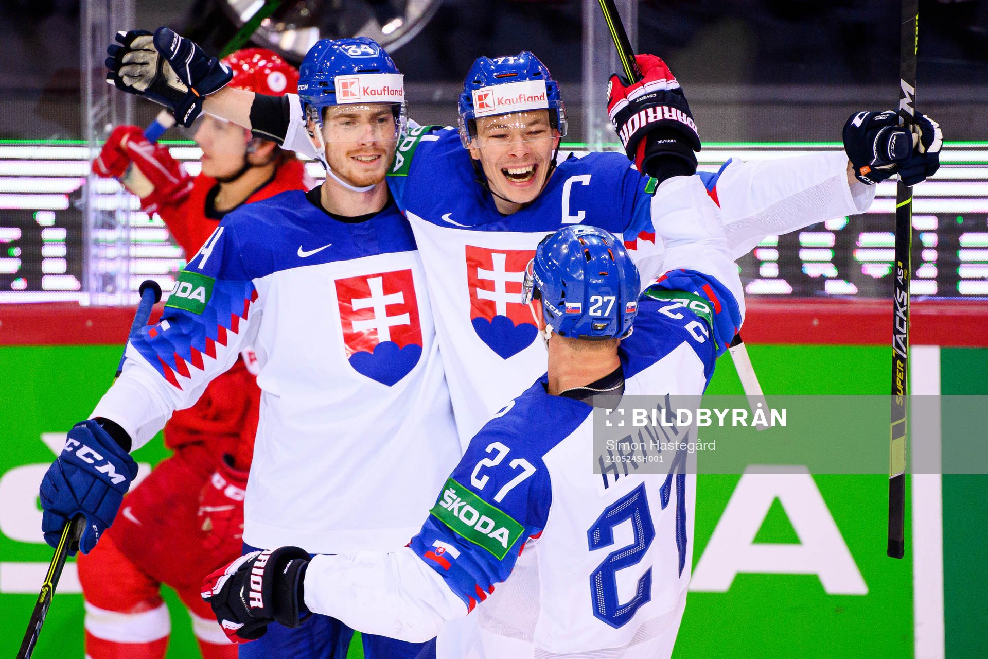 Peter Cehlarik, Marek Daloga and Marek Hrivik of Slovakia