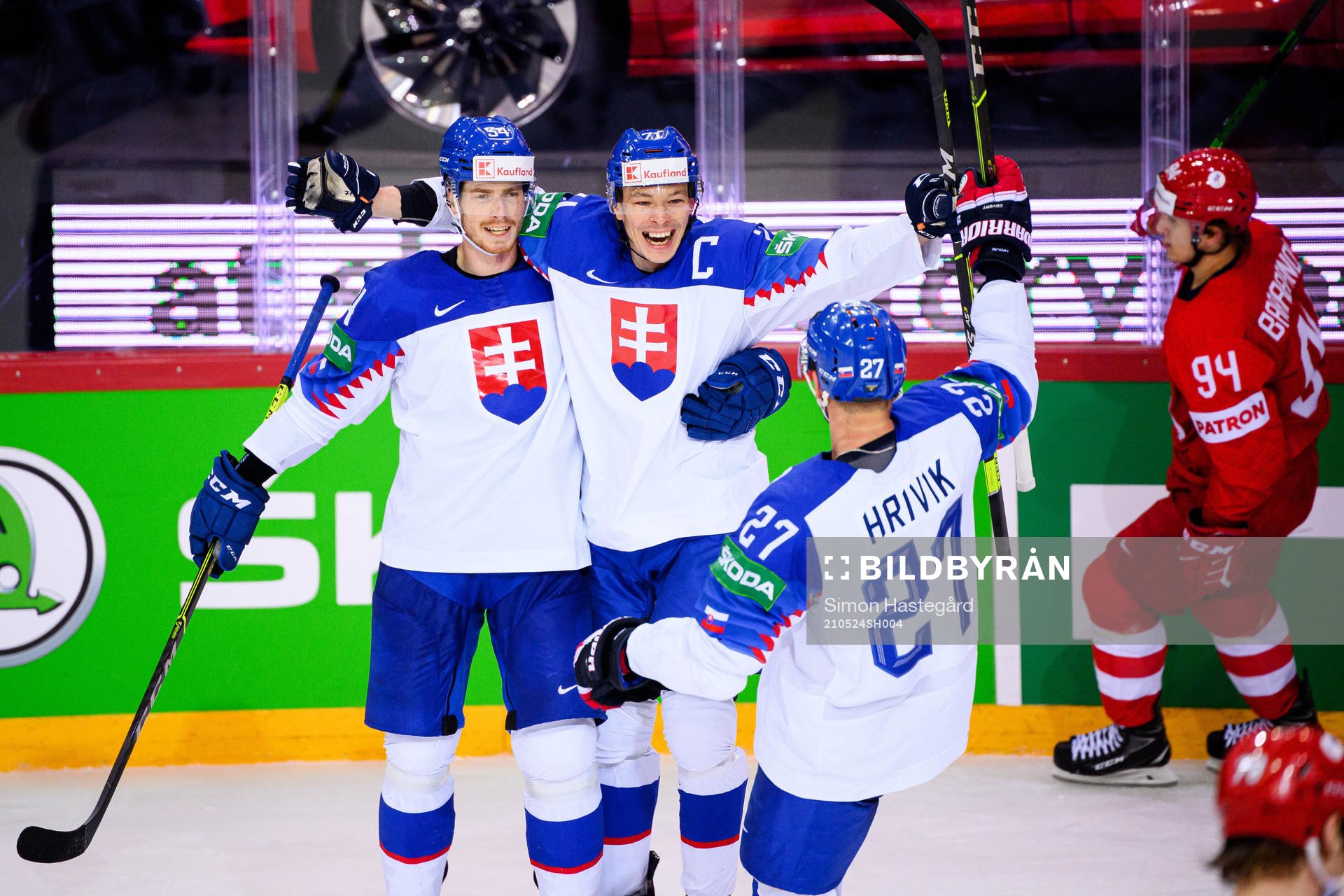 Peter Cehlarik, Marek Daloga and Marek Hrivik of Slovakia