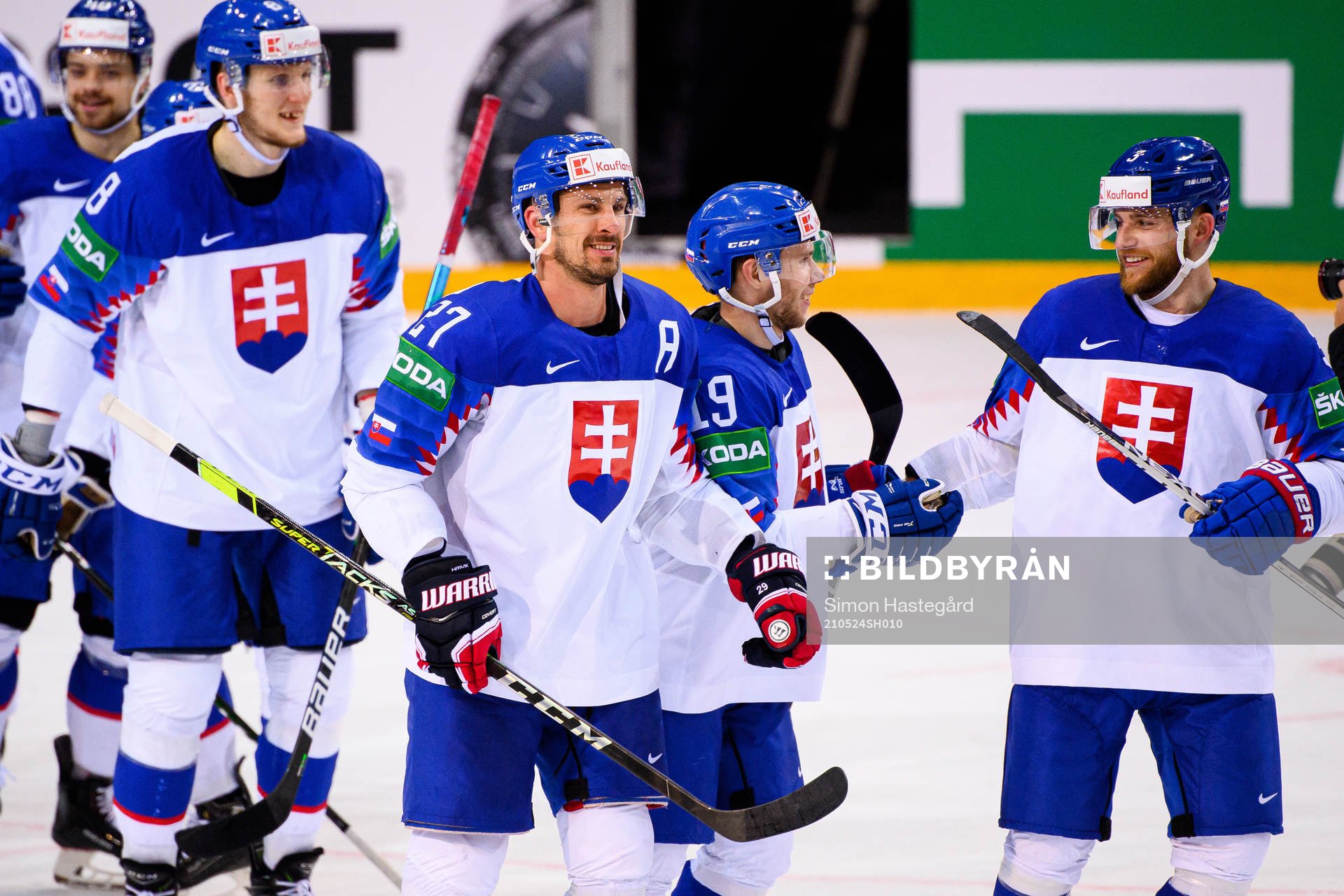 Marek Hrivik, Matus Sukel and Adam Janosik of Slovakia