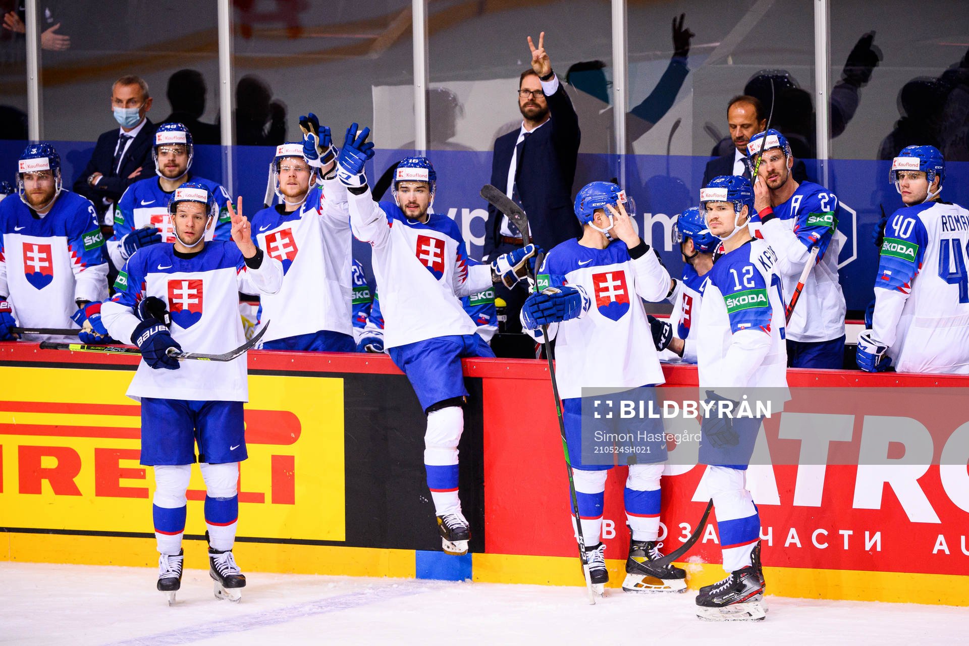 Players of Slovakia reacts