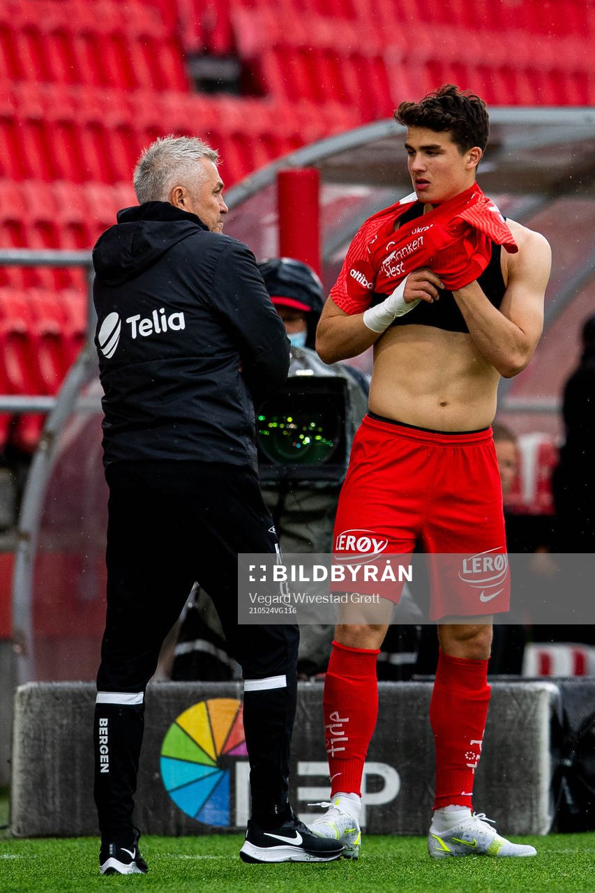 Kåre Ingebrigtsen, head coach of Brann, and Filip Møller