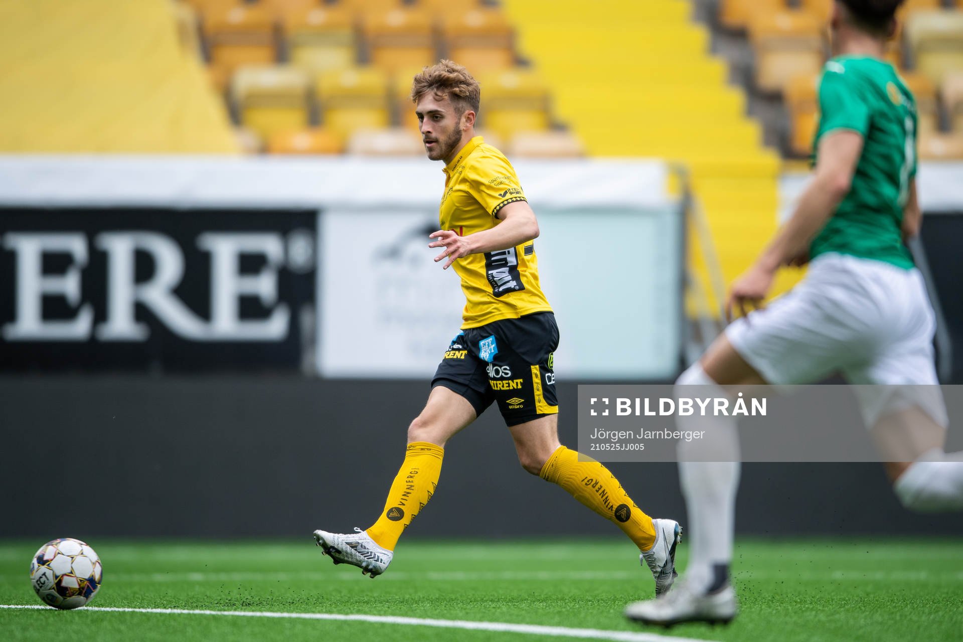 Elfsborgs Jack Cooper Love gör 1-0 under fotbollsmatchen i U21 Allsvenskan mellersta mellan Elfsborg och Jönköping södra den 25 maj 2021 i Borås.