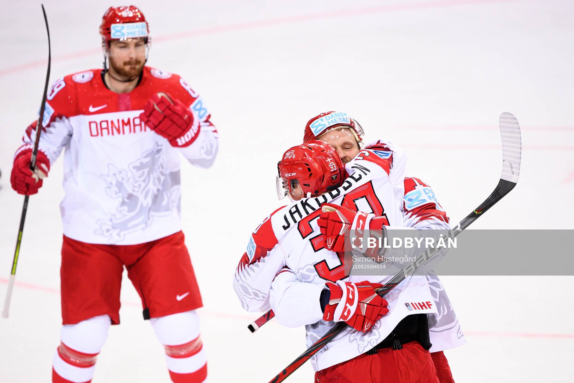 Julian Jakobsen and Nicklas Jensen of Denmark celebrate the