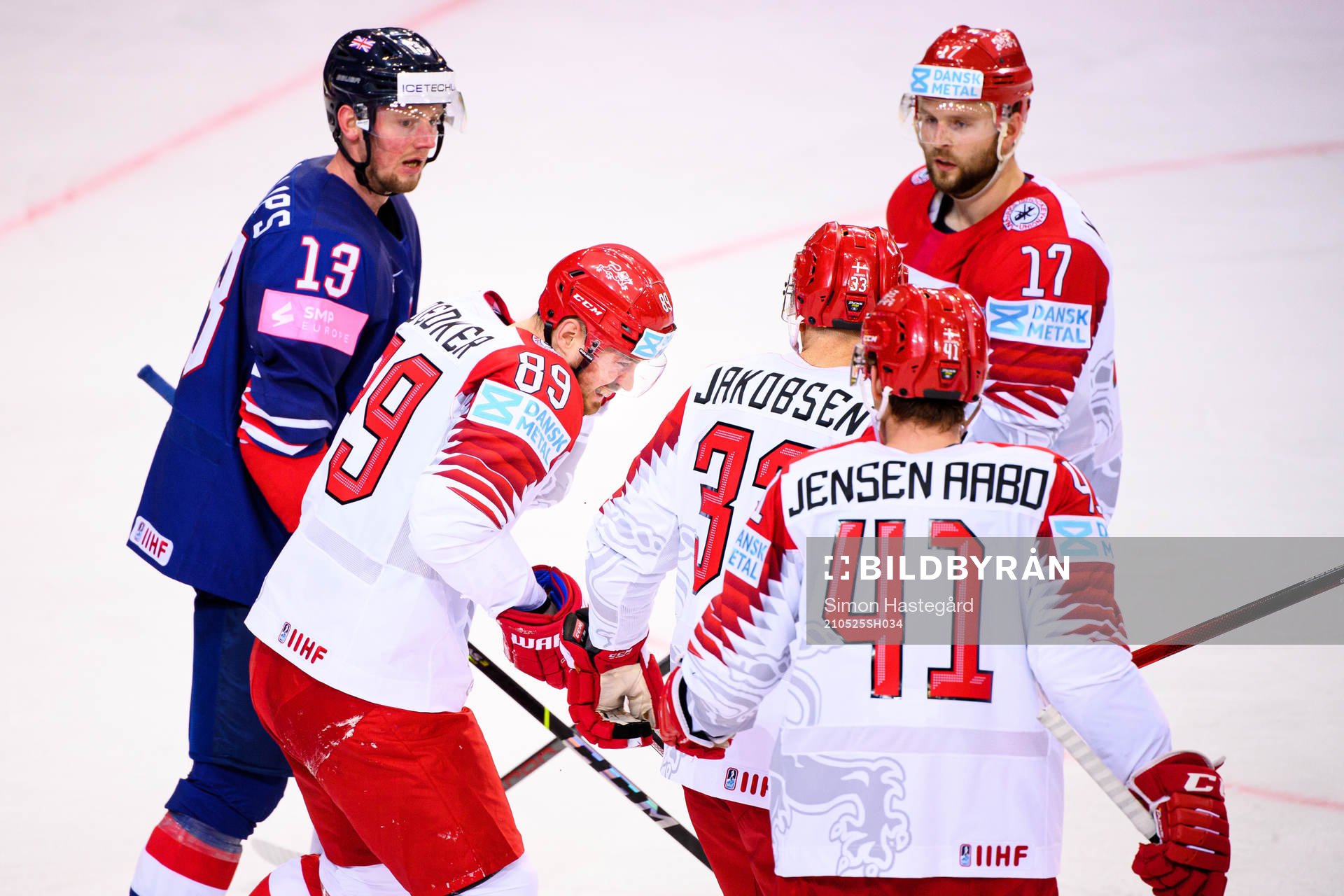 Mikkel Bødker of Denmark in pain