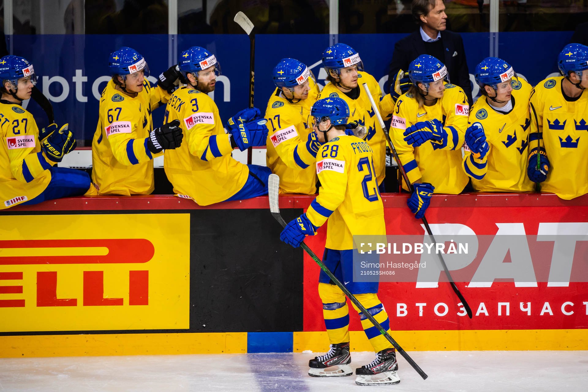 Jesper Frödén of Sweden celebrates
