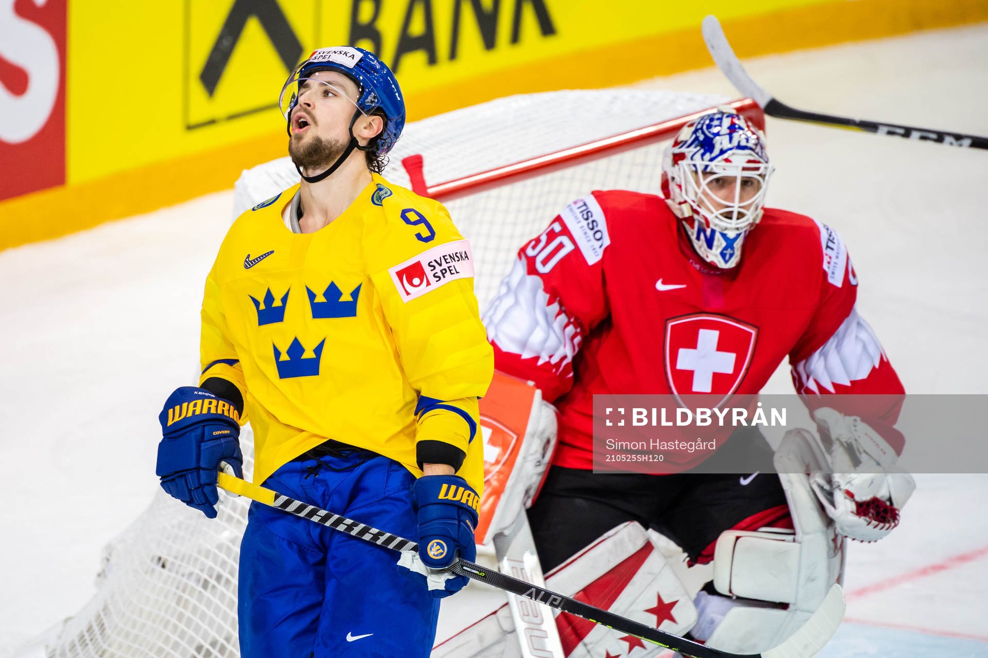 Adrian Kempe of Sweden looks dejected