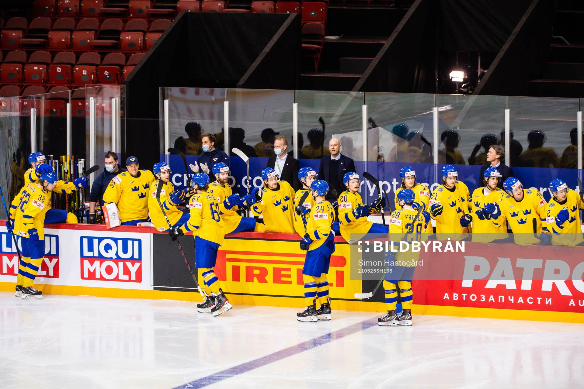 Players of Sweden celebrates 0-5 by Magnus Nygren