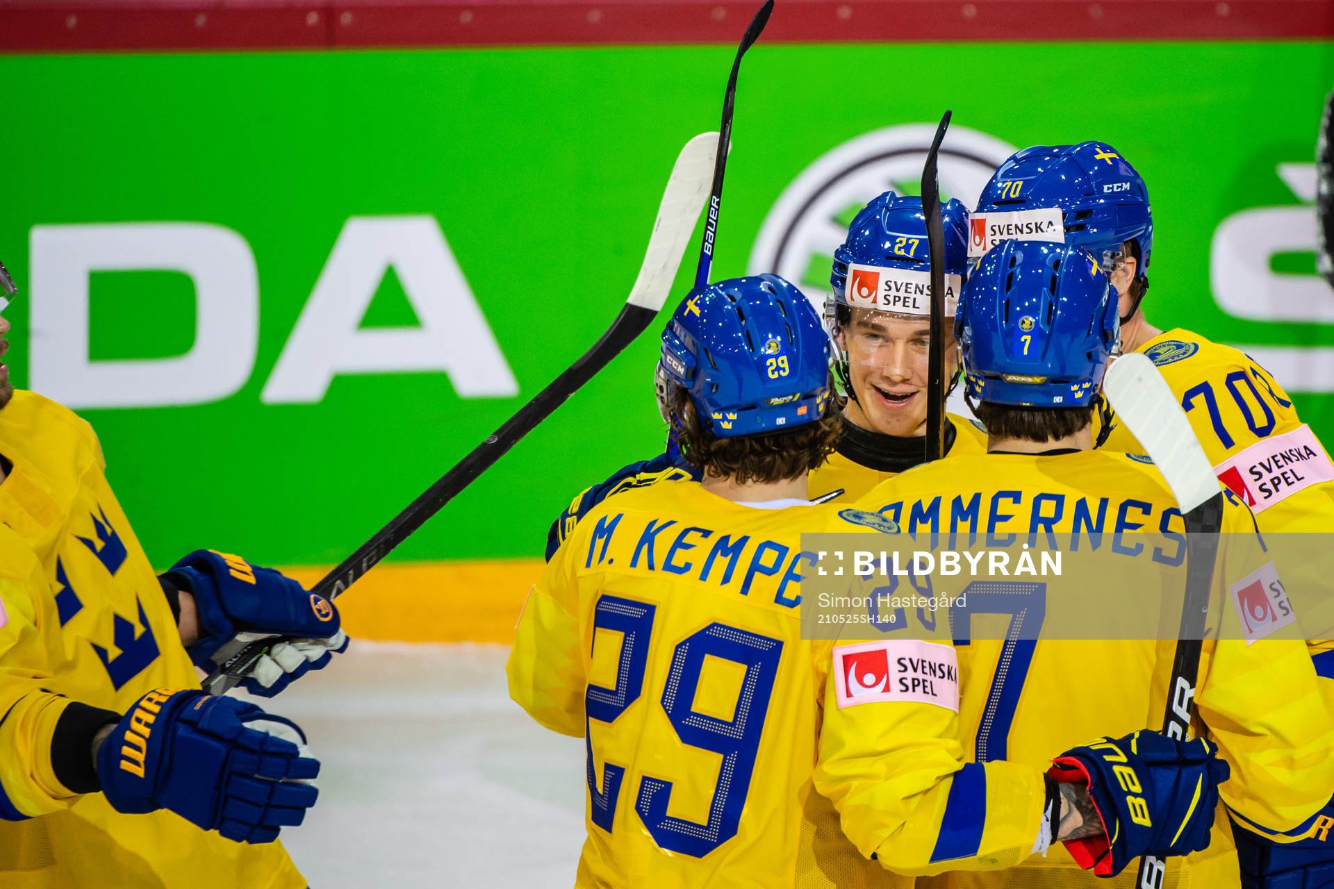Nils Lundkvist and Dennis Rasmussen of Sweden celebrates 0-6