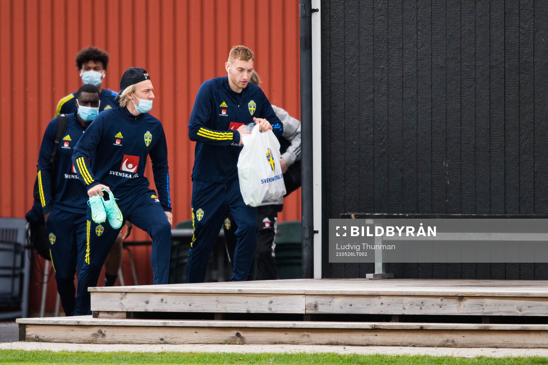 Emil Forsberg and Dejan Kulusevski of Sweden arrives