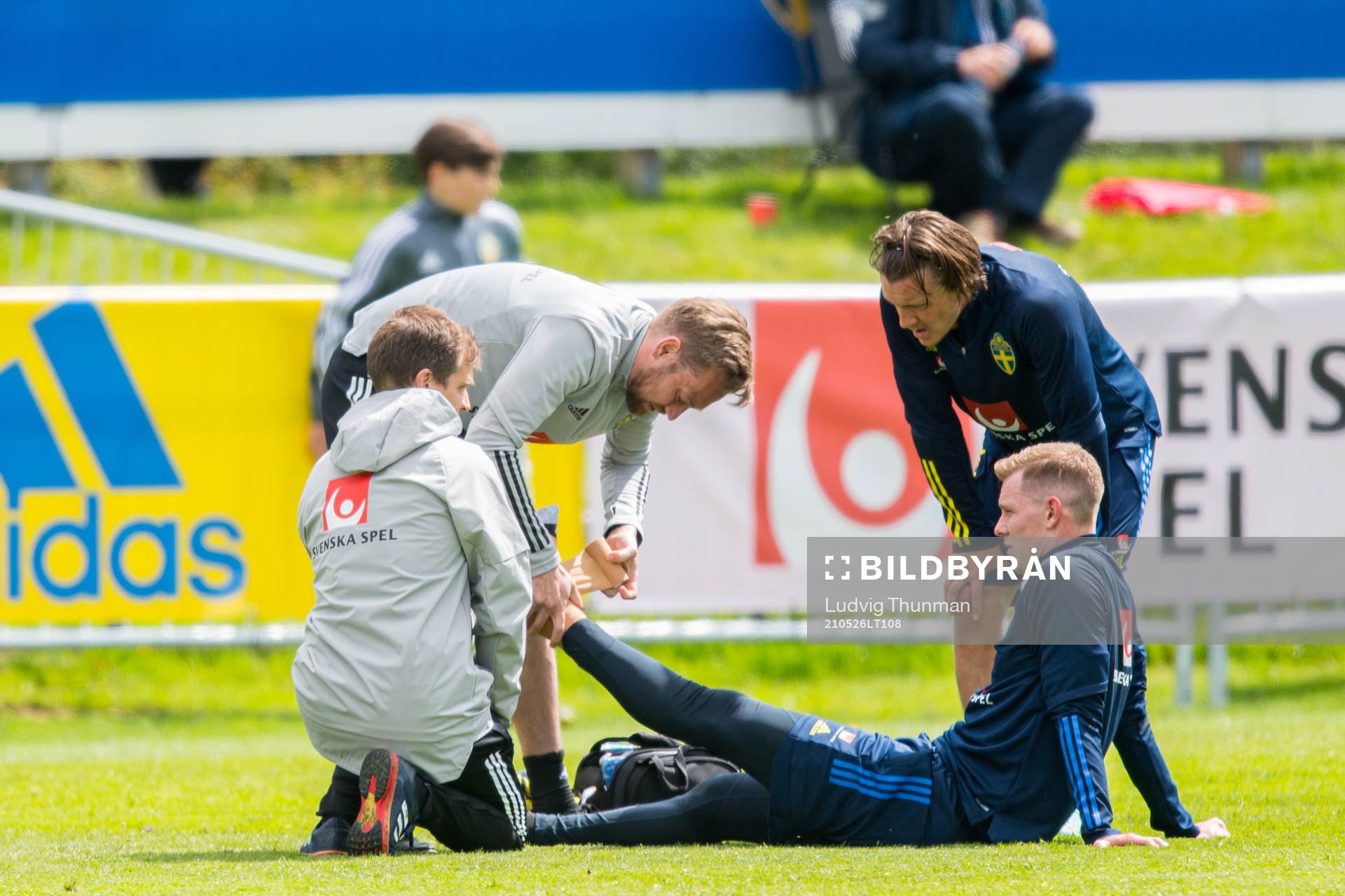 Emil Krafth receives medical attention
