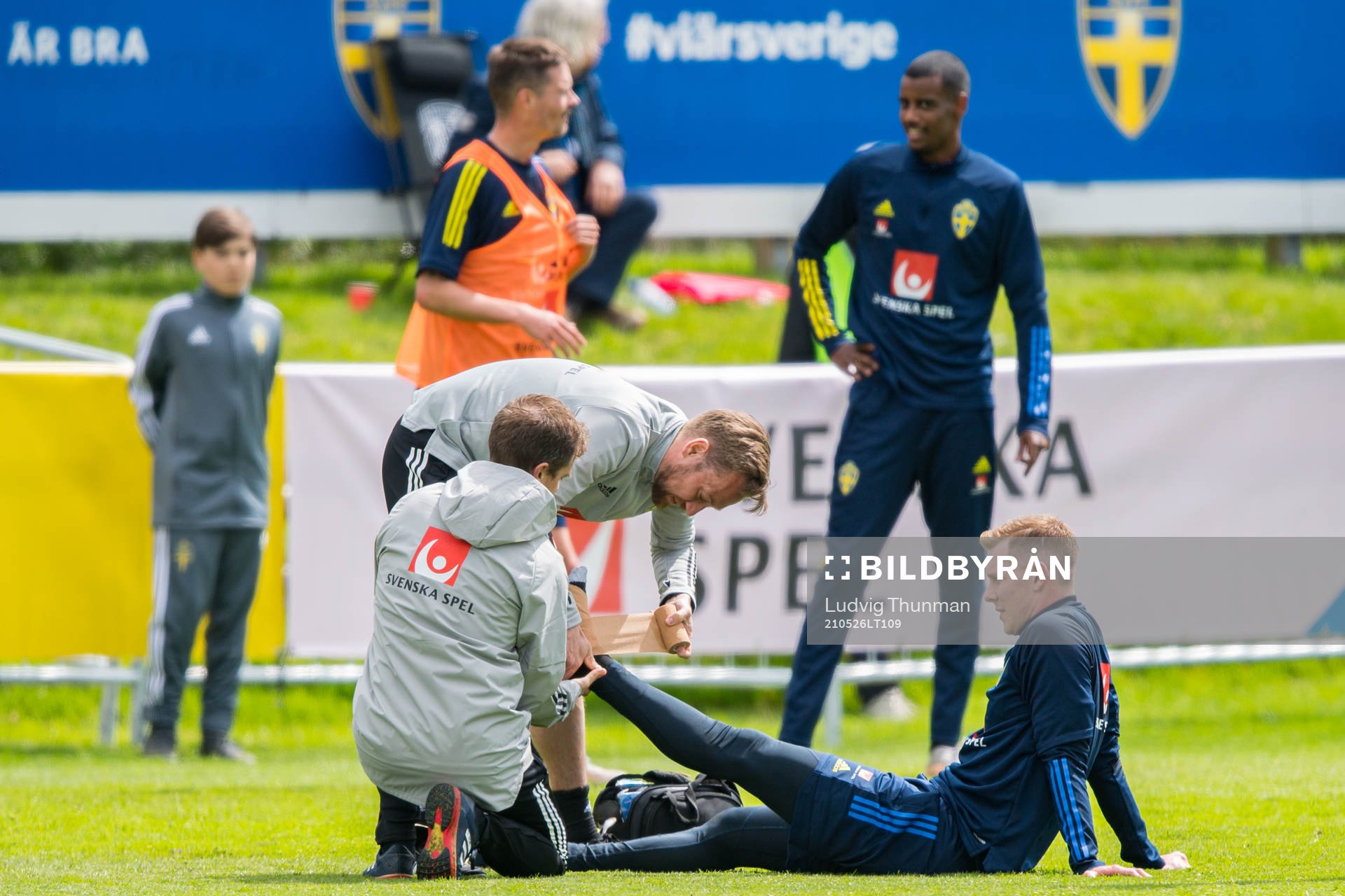 Emil Krafth receives medical attention