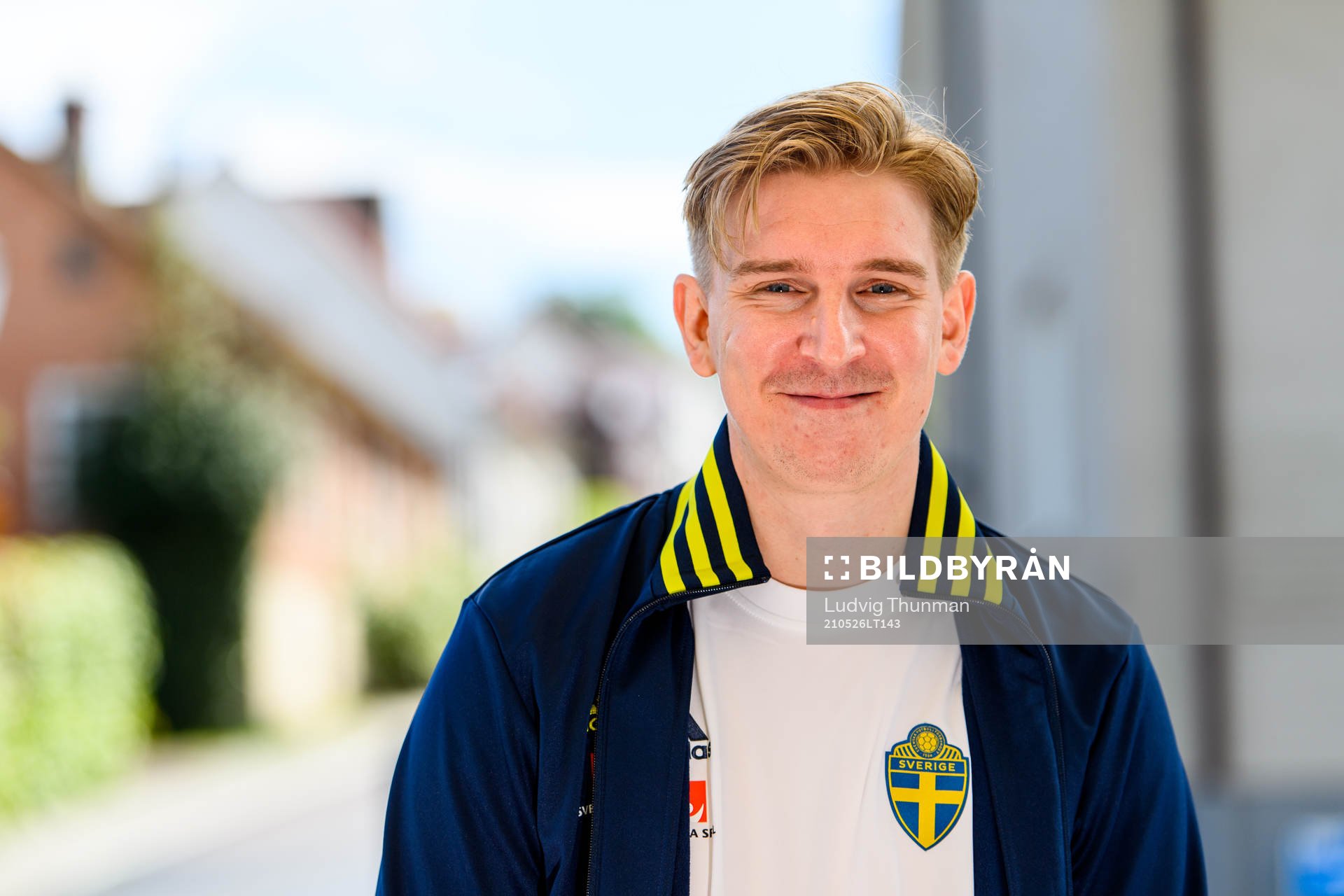 Social media manager Andreas Hård of the Swedish national football team poses for a portrait during a press meeting on May 26, 2021 in Båstad.