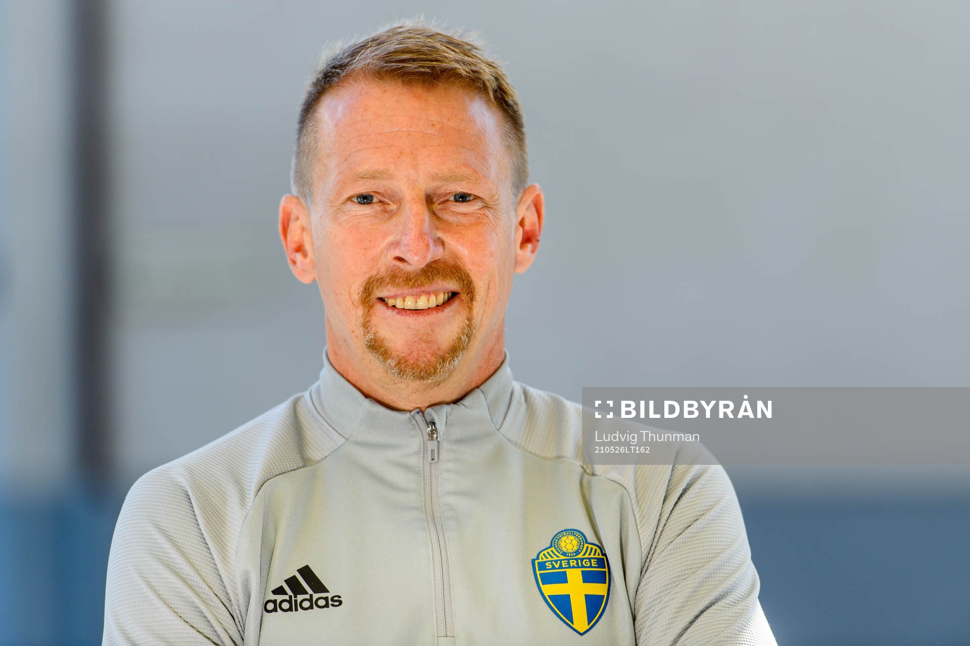 Physio Fredrik Larsson of the Swedish national football