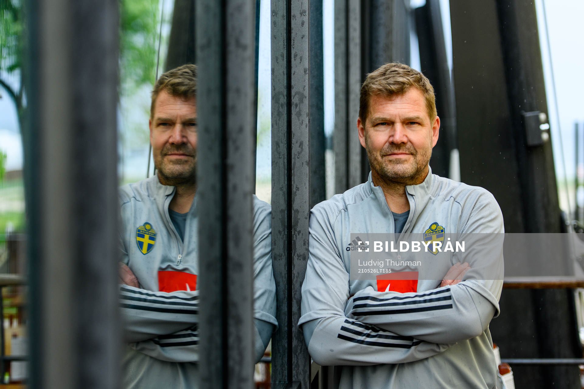 Kit manager Roger Jacobsson of the Swedish national football team poses for a portrait during a press meeting on May 26, 2021 in Båstad.