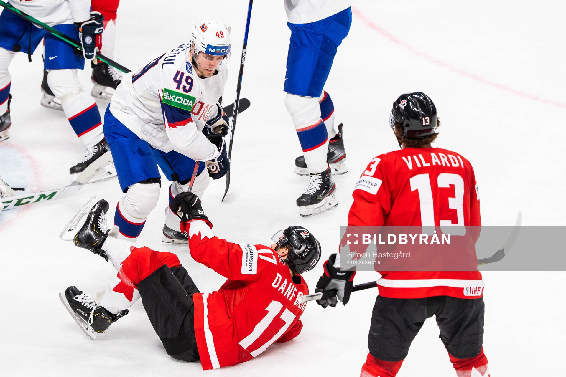 Christian Kåsastul of Norway tackles Justin Danforth of
