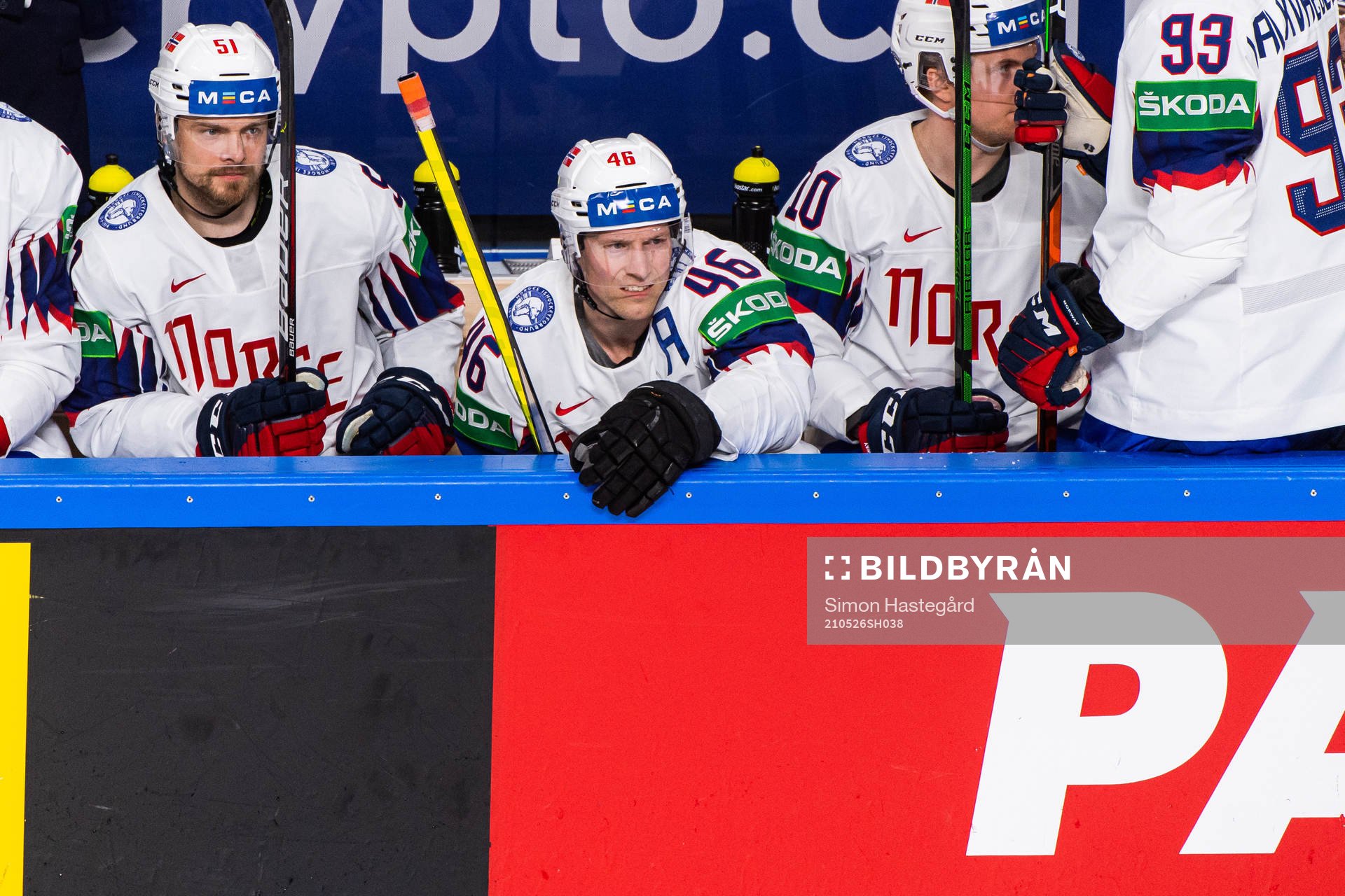 Mats Rosseli Olsen and Mathis Olimb of Norway look dejected
